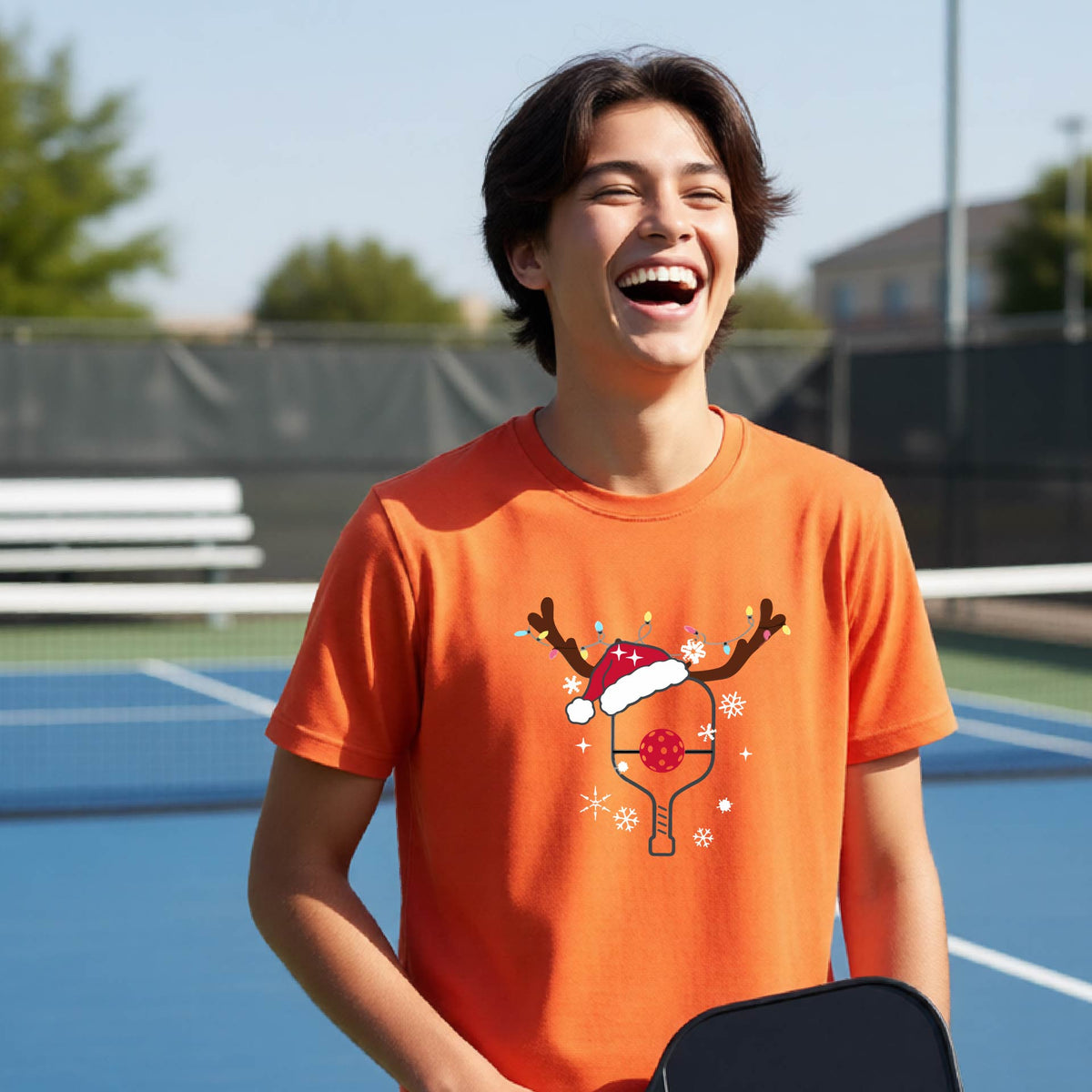 Kids Christmas Pickleball Shirt Youth Pickleball Apparel Holiday Sports Shirt for Pickleball Players