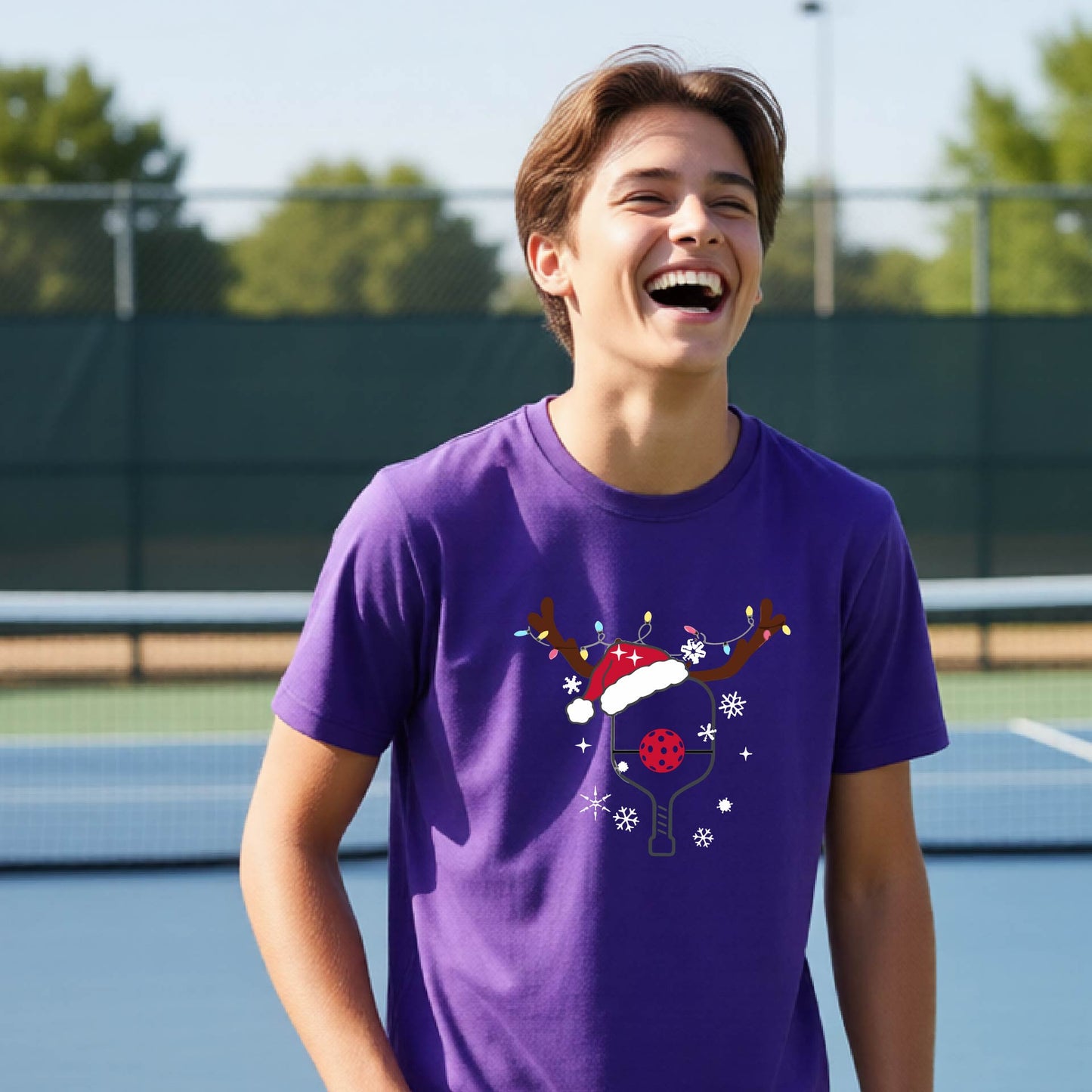 Kids Christmas Pickleball Shirt Youth Pickleball Apparel Holiday Sports Shirt for Pickleball Players