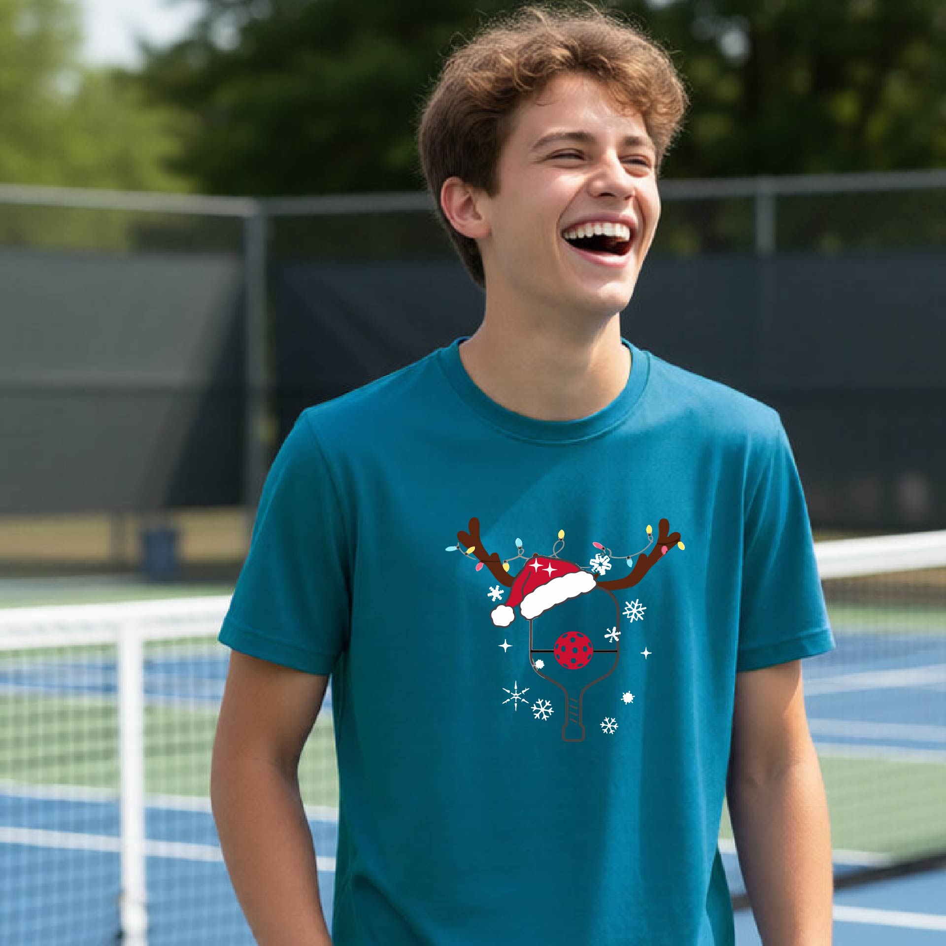 Kids Christmas Pickleball Shirt Youth Pickleball Apparel Holiday Sports Shirt for Pickleball Players