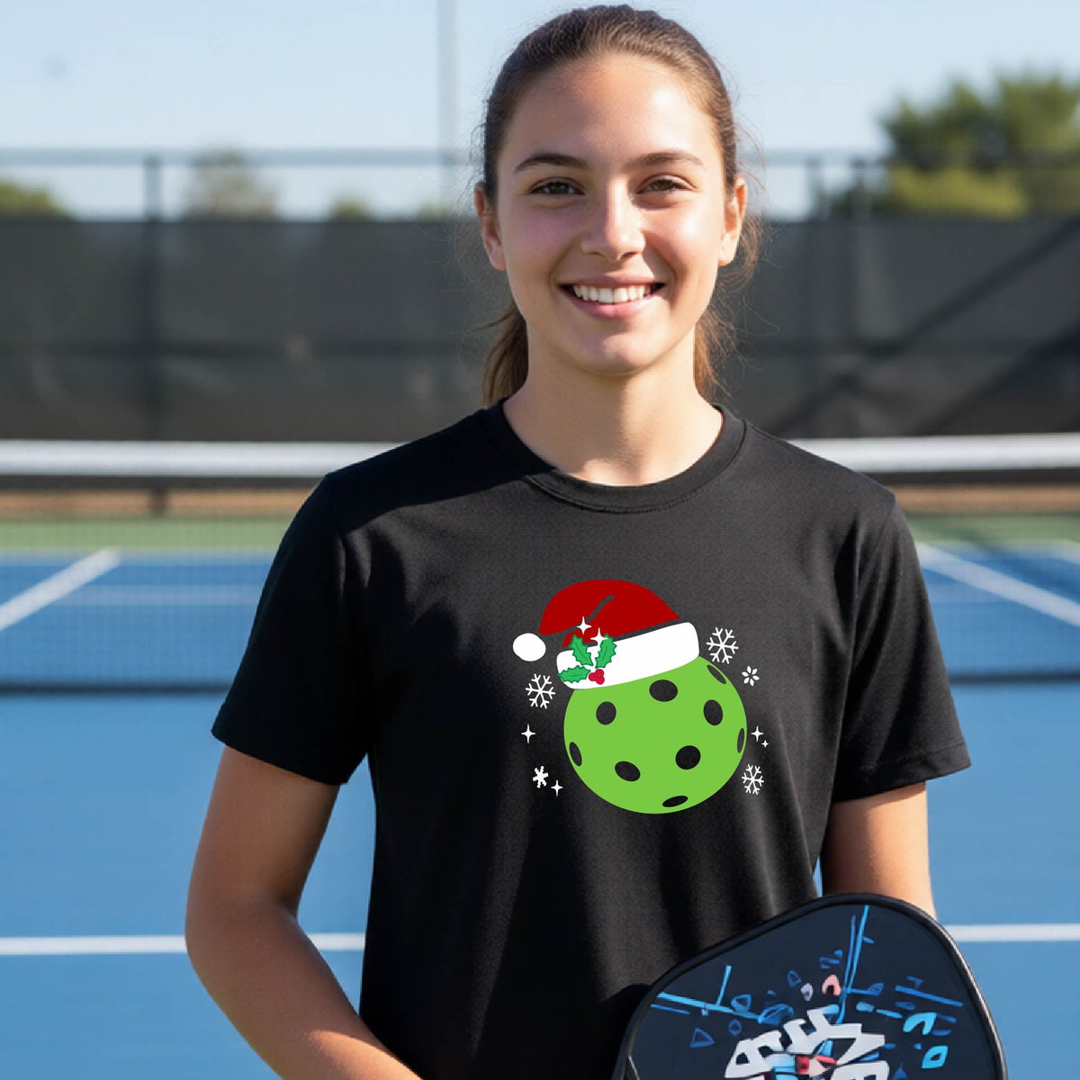 Kids Christmas Pickleball Shirt Youth Pickleball Apparel Holiday Sports Shirt for Pickleball Players