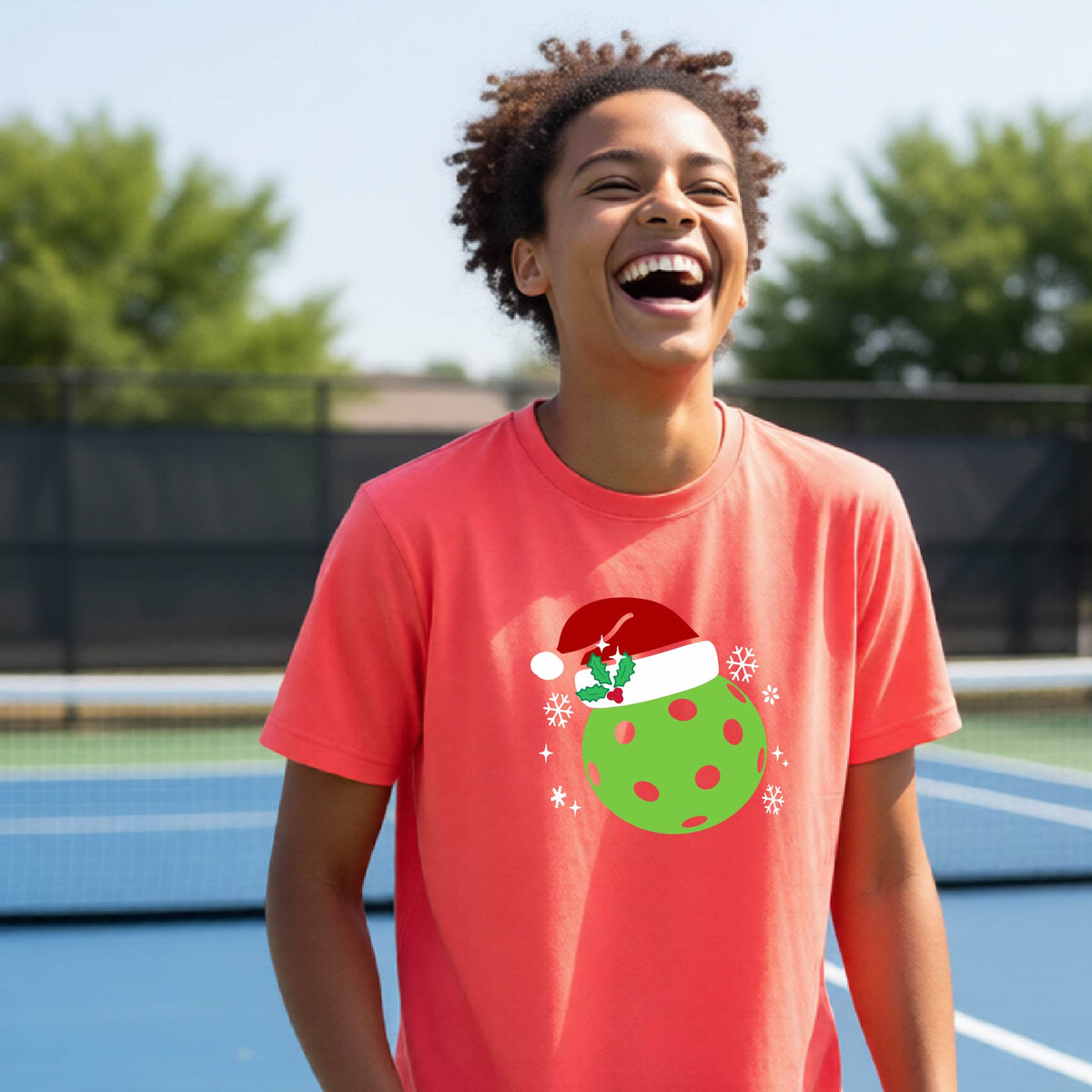 Kids Christmas Pickleball Shirt Youth Pickleball Apparel Holiday Sports Shirt for Pickleball Players