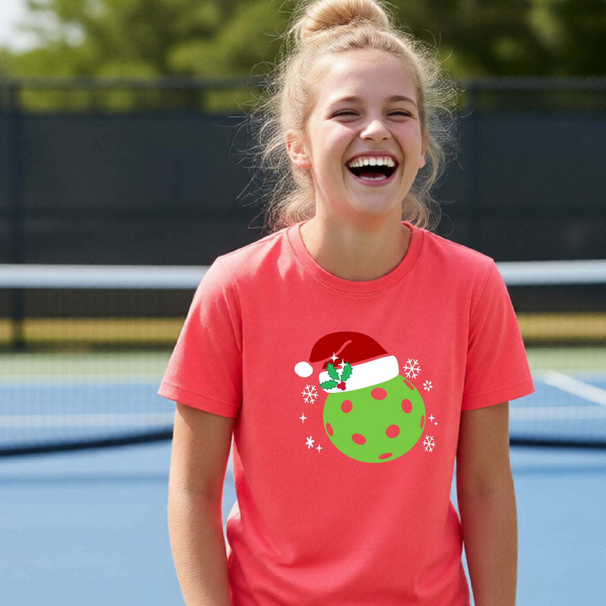 Kids Christmas Pickleball Shirt Youth Pickleball Apparel Holiday Sports Shirt for Pickleball Players