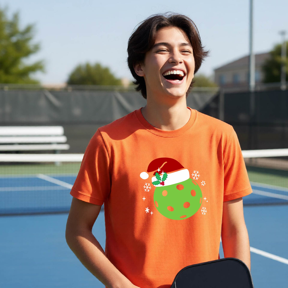 Kids Christmas Pickleball Shirt Youth Pickleball Apparel Holiday Sports Shirt for Pickleball Players