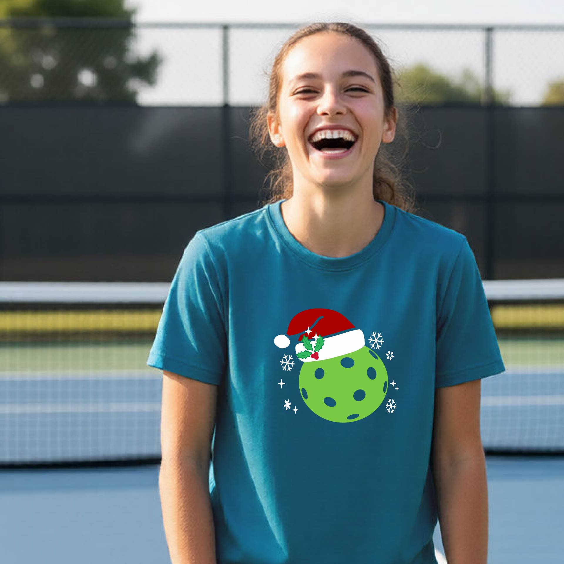 Kids Christmas Pickleball Shirt Youth Pickleball Apparel Holiday Sports Shirt for Pickleball Players