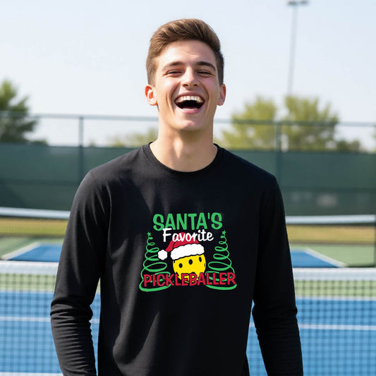 Youth Pickleball Christmas Shirt Kids Holiday Sports Tee Festive Pickleball Gift for Boys & Girls