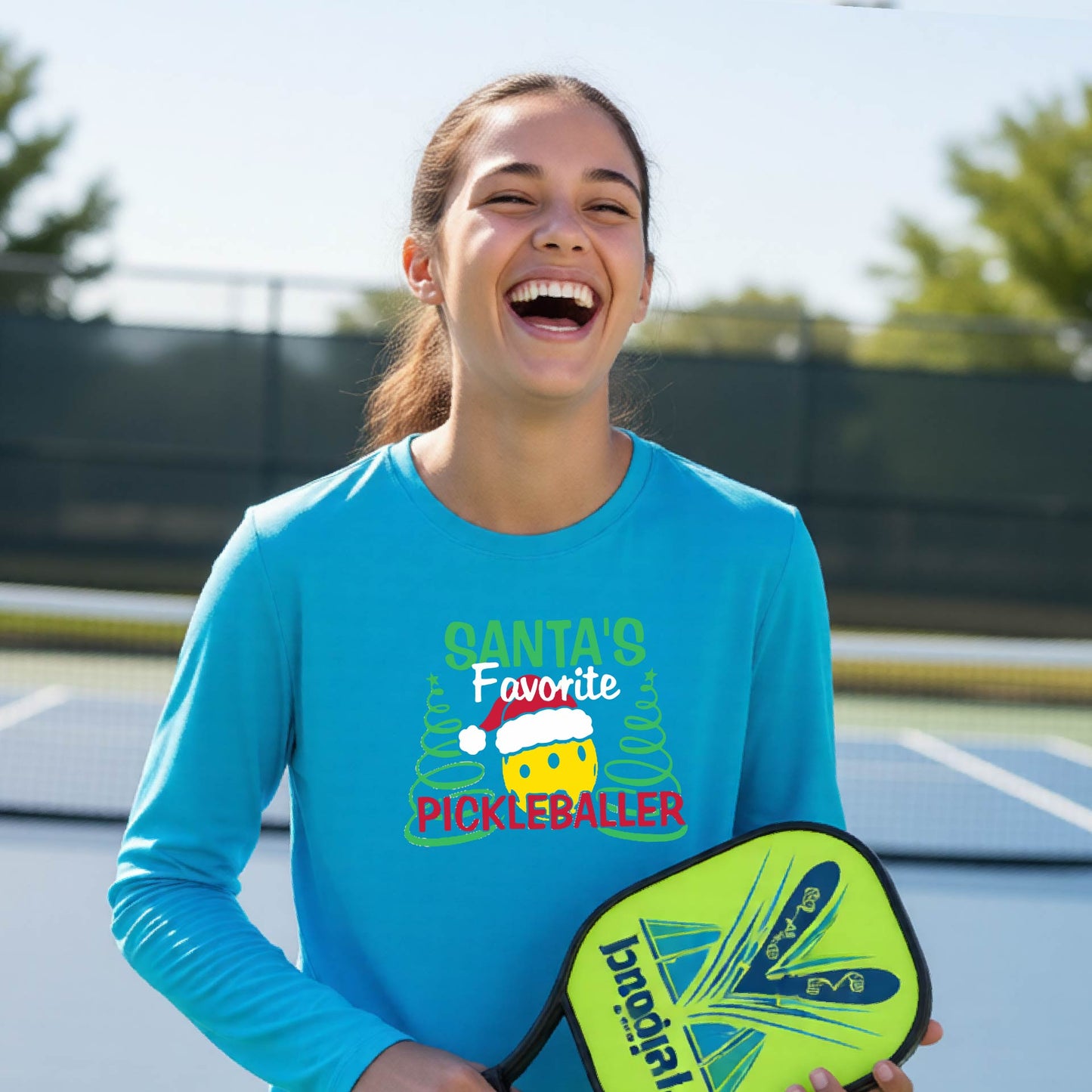Youth Pickleball Christmas Shirt Kids Holiday Sports Tee Festive Pickleball Gift for Boys & Girls