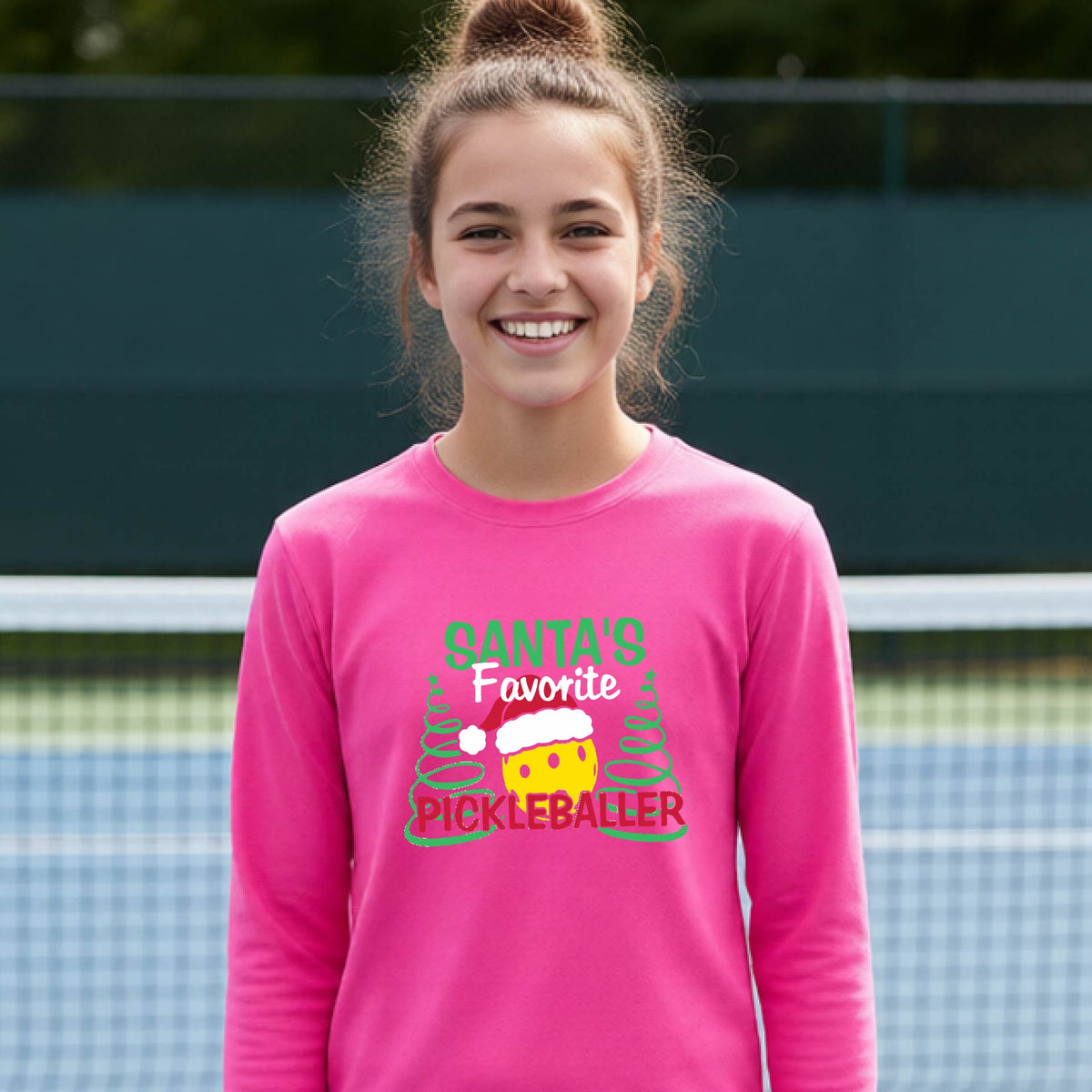 Youth Pickleball Christmas Shirt Kids Holiday Sports Tee Festive Pickleball Gift for Boys & Girls