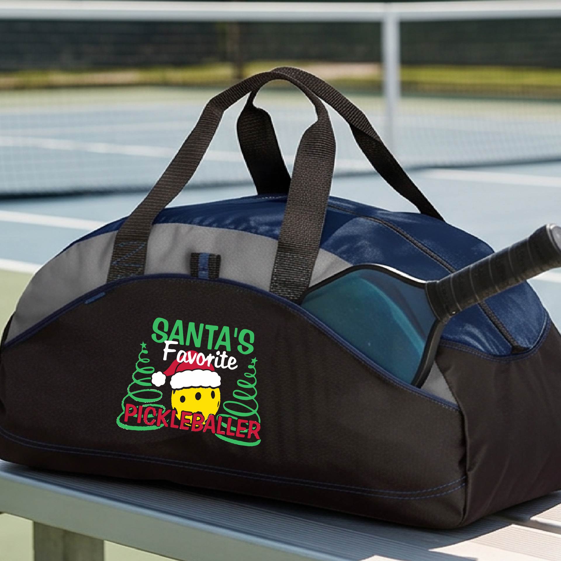 Christmas Pickleball Duffel Bag – Holiday Sports Bag for Pickleball Players & Gifts