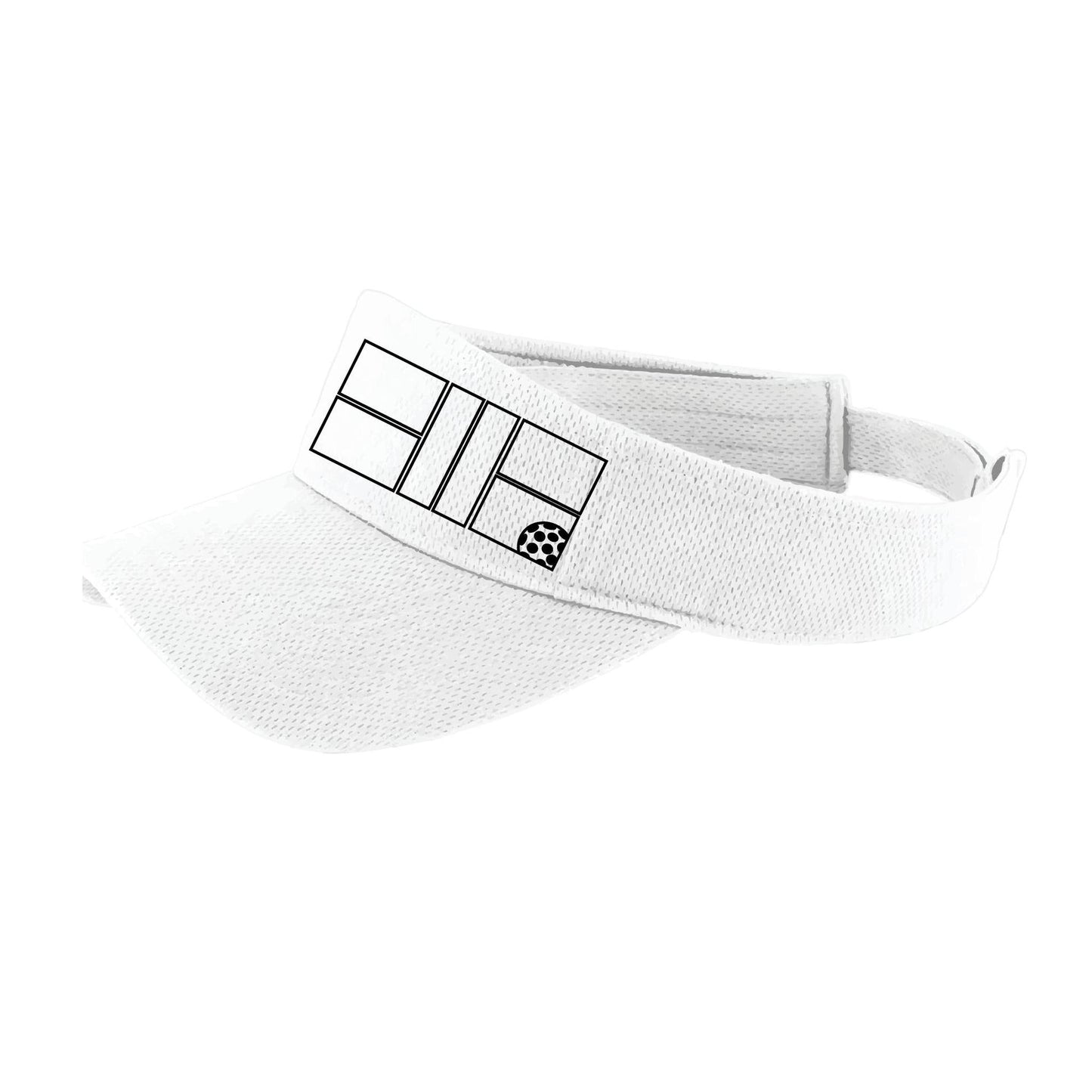 Pickleball Court (Black) | Pickleball Visors | Moisture Wicking 100% Polyester