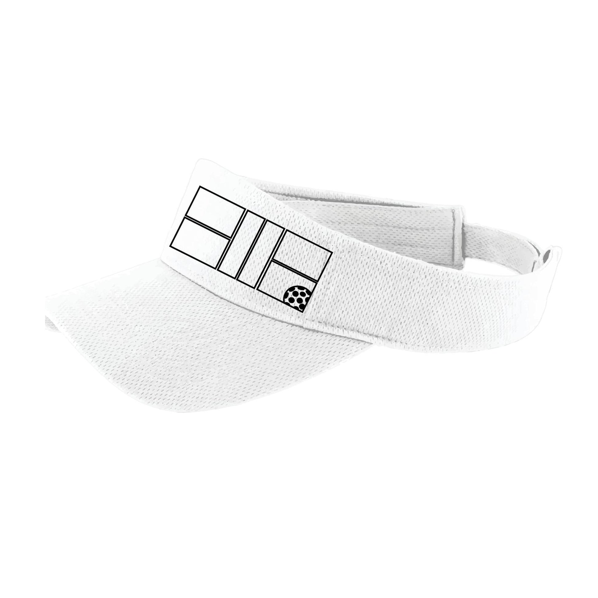 Pickleball Court (Black) | Pickleball Visors | Moisture Wicking 100% Polyester
