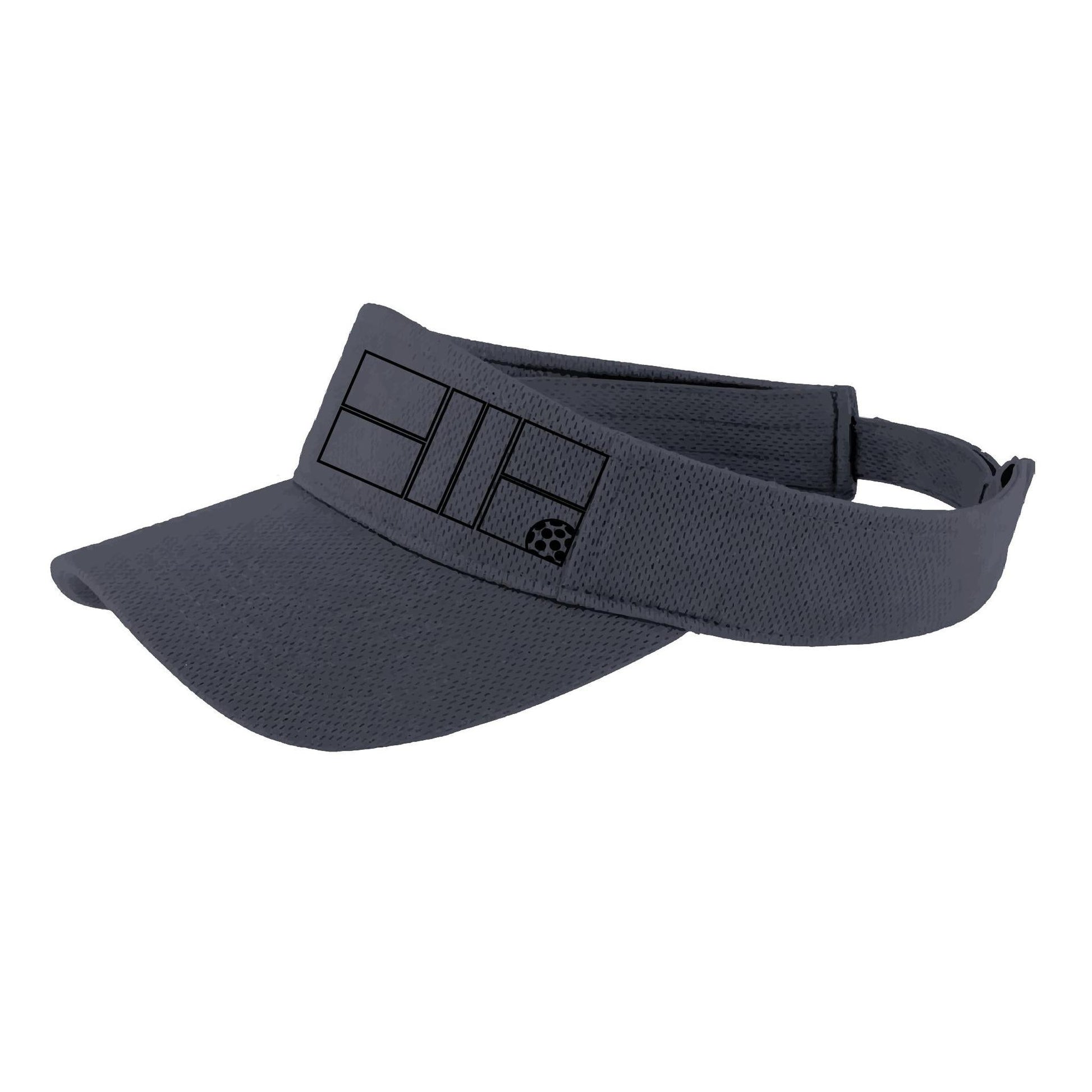 Pickleball Court (Black) | Pickleball Visors | Moisture Wicking 100% Polyester