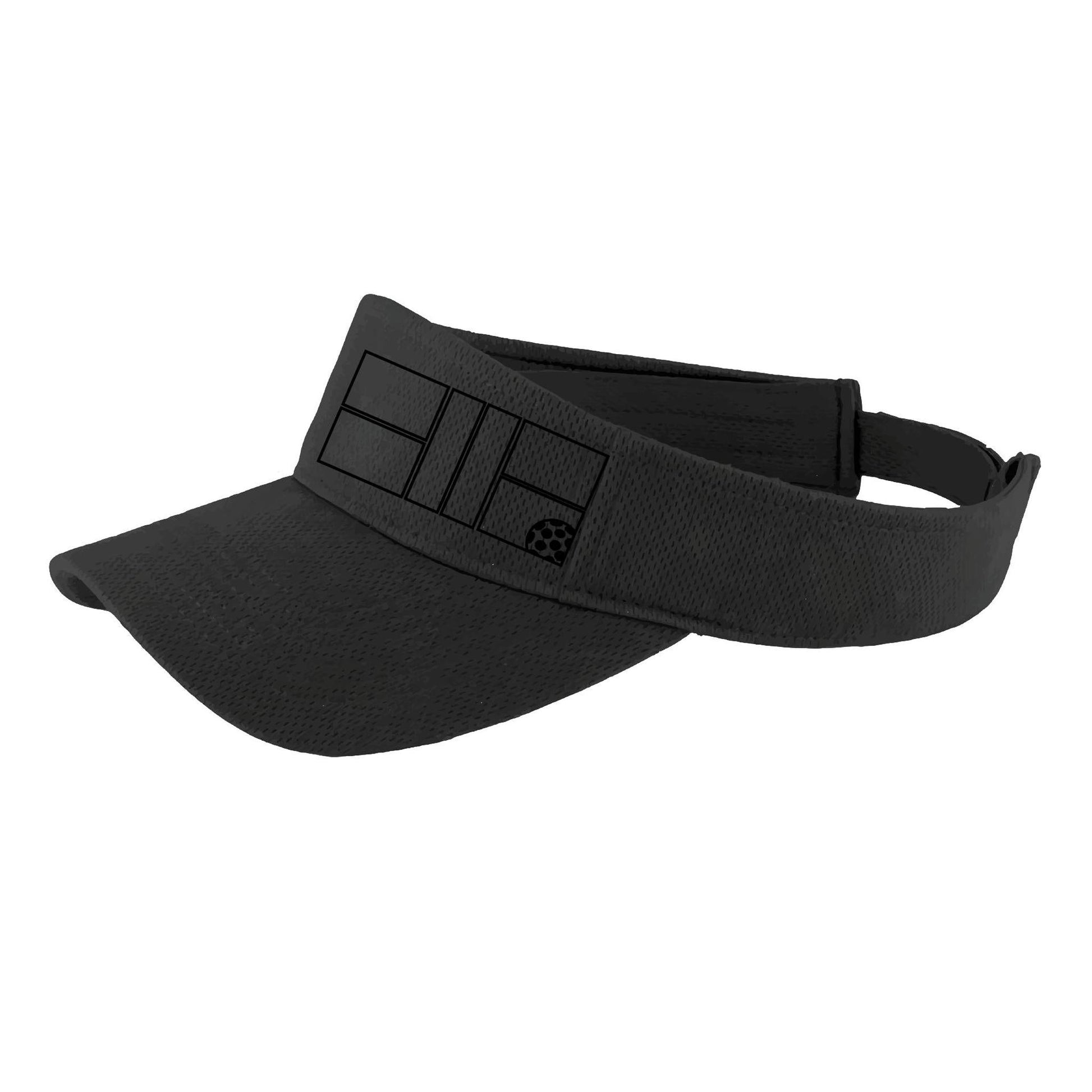 Pickleball Court (Black) | Pickleball Visors | Moisture Wicking 100% Polyester