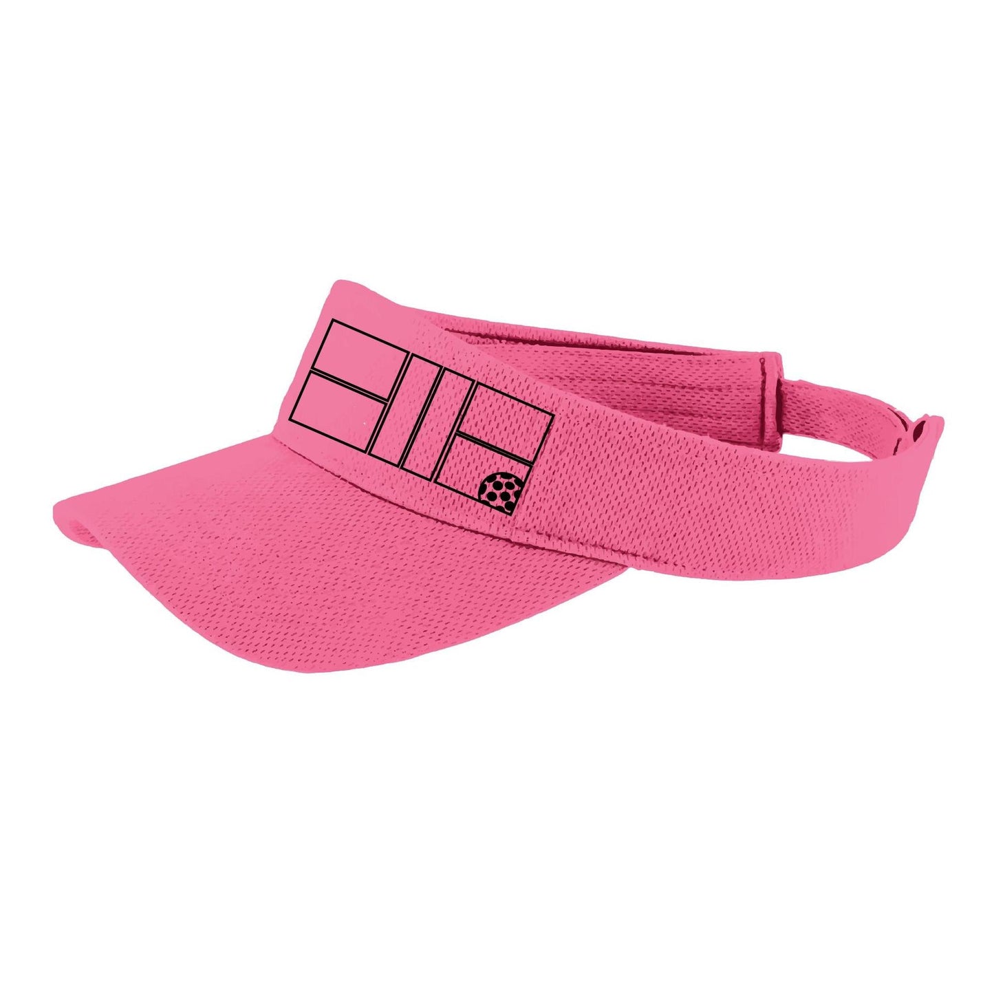 Pickleball Court (Black) | Pickleball Visors | Moisture Wicking 100% Polyester