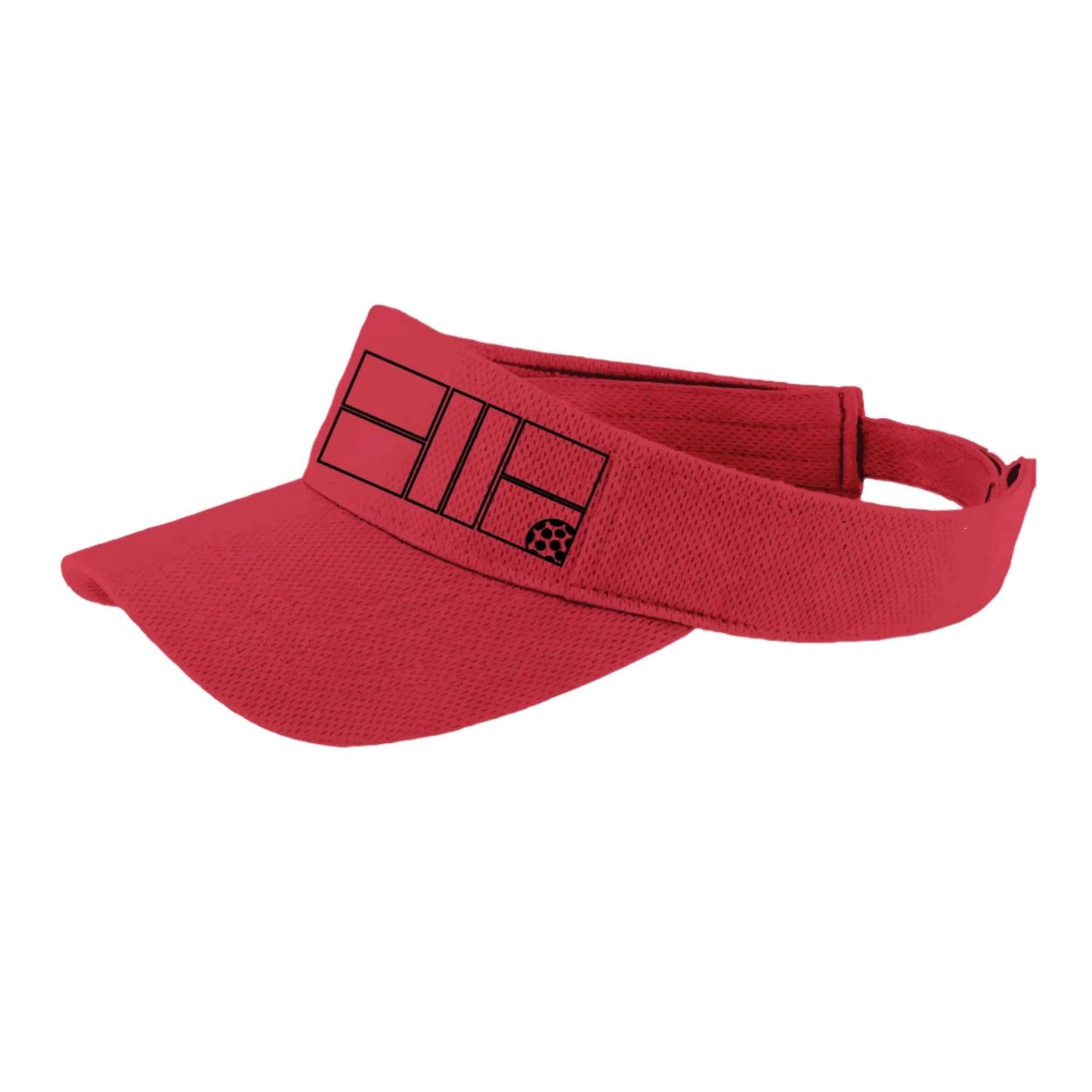 Pickleball Court (Black) | Pickleball Visors | Moisture Wicking 100% Polyester
