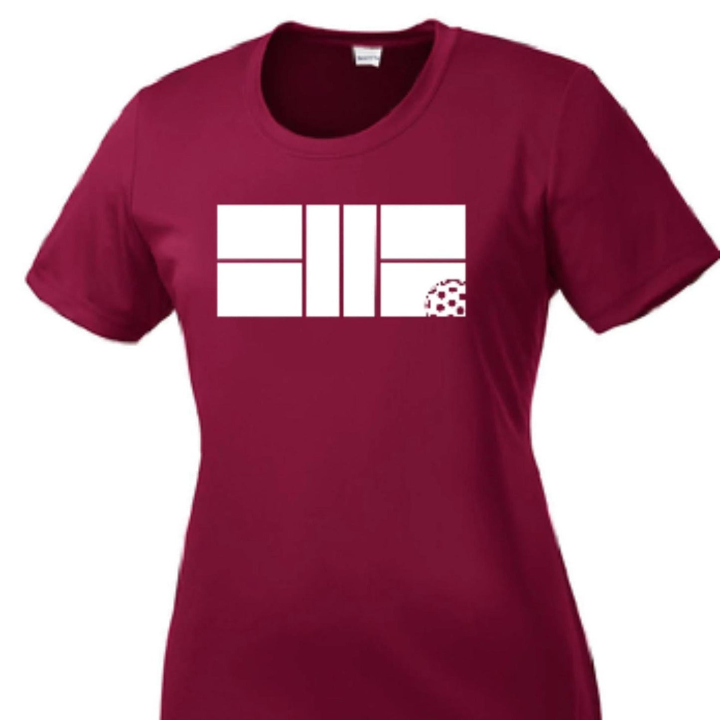 Pickleball Court | Clearance Women's Short Sleeve V-Neck Pickleball Performance T-Shirts | 100% Polyester