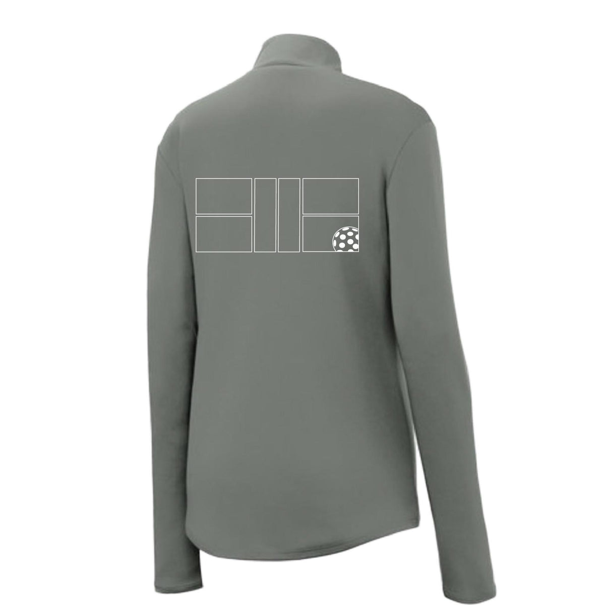 Pickleball Court (White) Custom | Women’s 1/4 Zip Pullover Athletic Performance Shirt | 100% Polyester