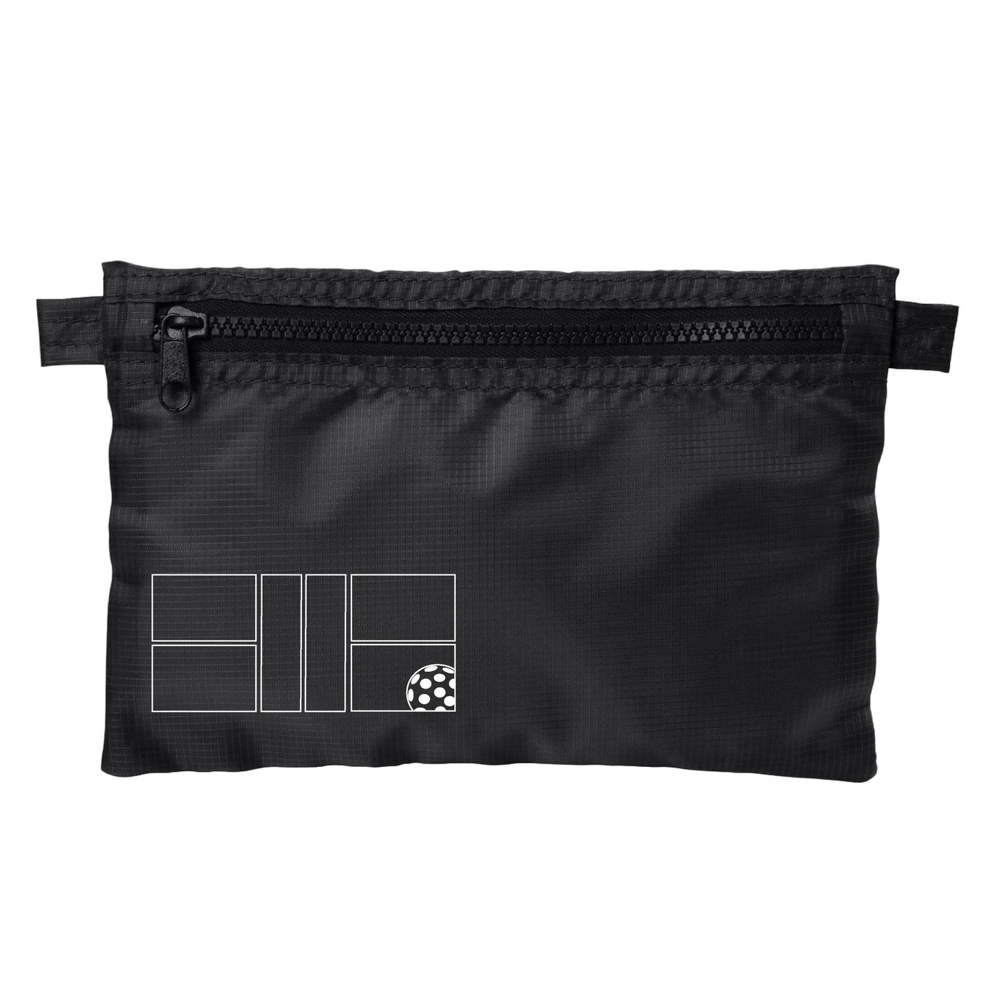 Pickleball Court (White) | Pickleball Cosmetic Stash Pouch Bag | Small Size Court Stash Bag