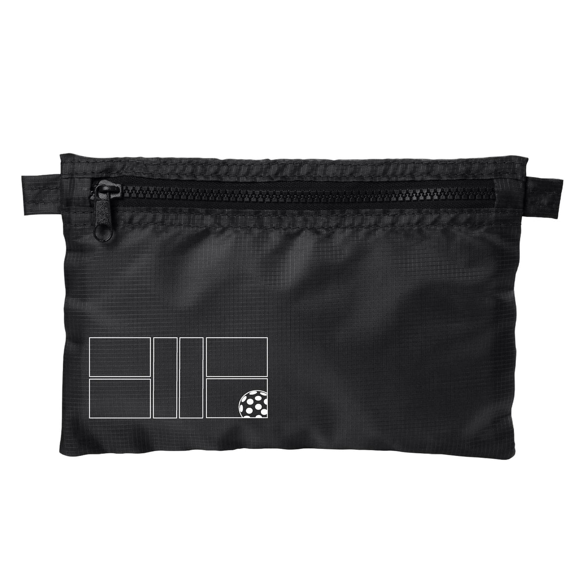 Pickleball Court (White) | Pickleball Cosmetic Stash Pouch Bag | Small Size Court Stash Bag