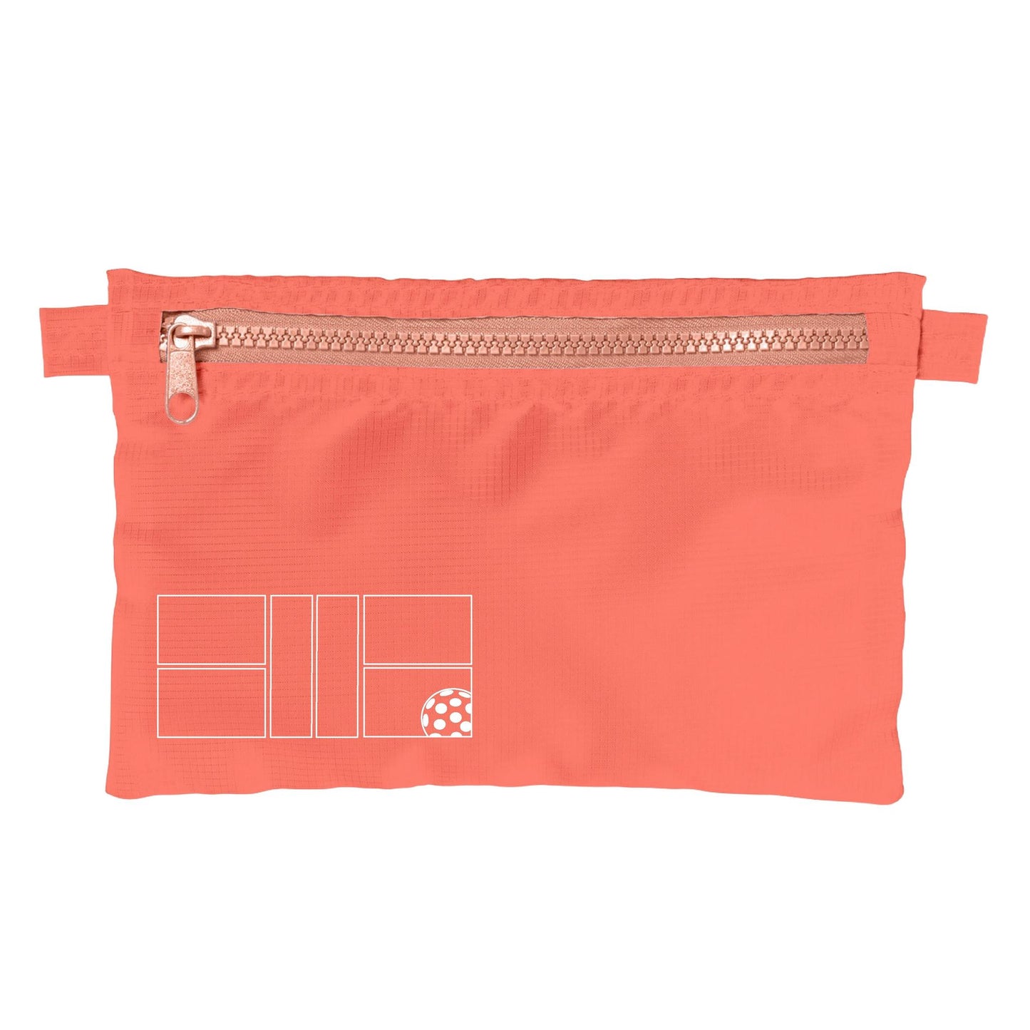 Pickleball Court (White) | Pickleball Cosmetic Stash Pouch Bag | Small Size Court Stash Bag