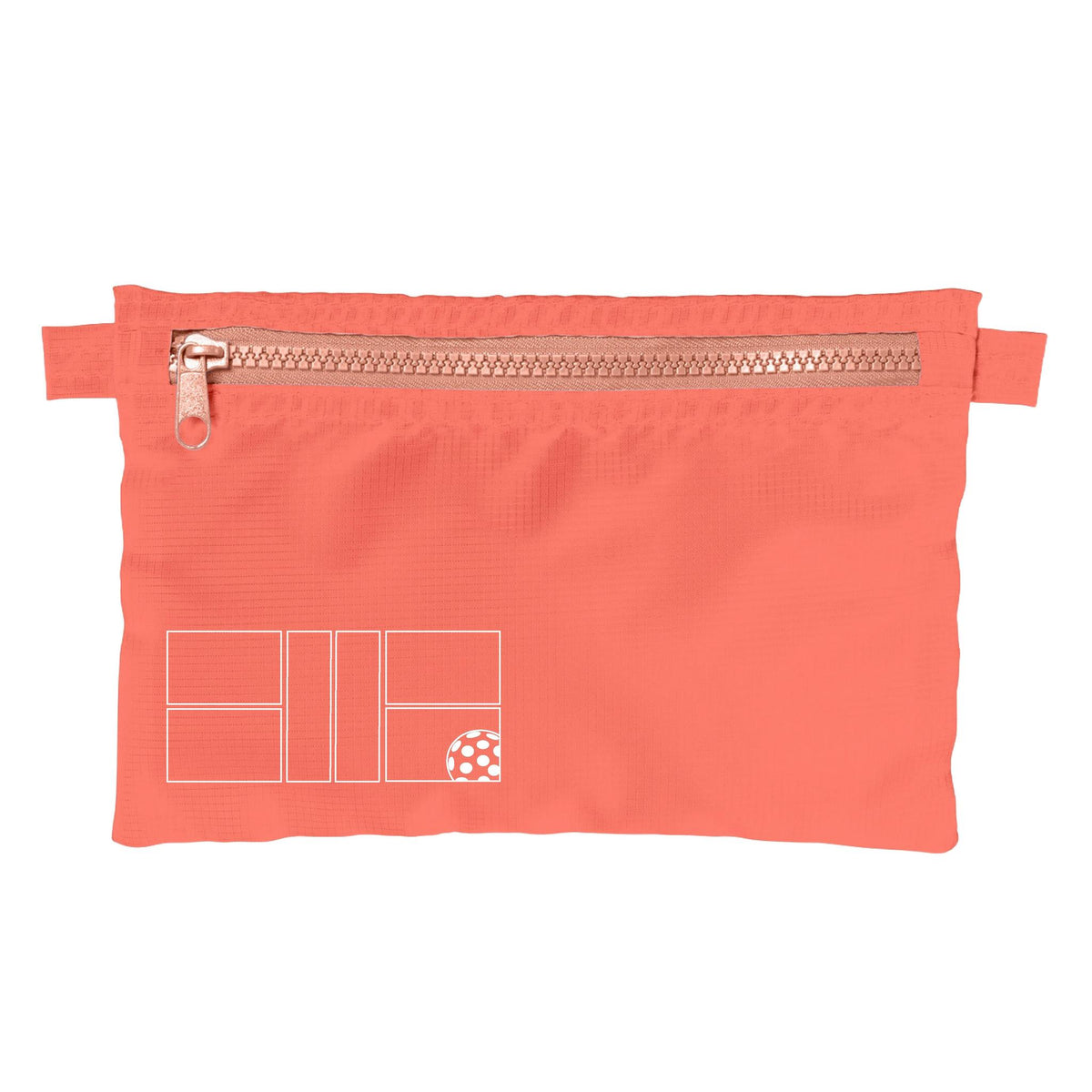 Pickleball Court (White) | Pickleball Cosmetic Stash Pouch Bag | Small Size Court Stash Bag