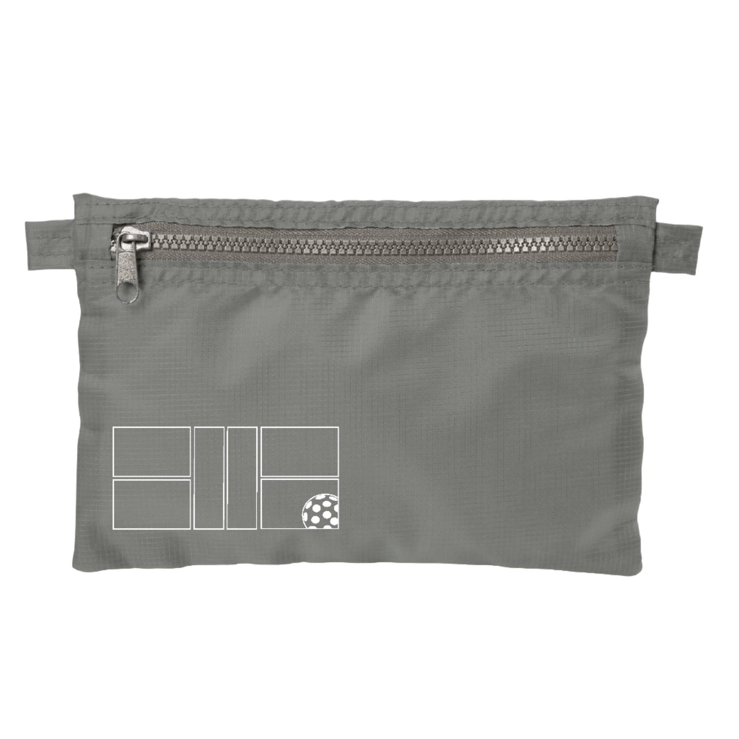 Pickleball Court (White) | Pickleball Cosmetic Stash Pouch Bag | Small Size Court Stash Bag