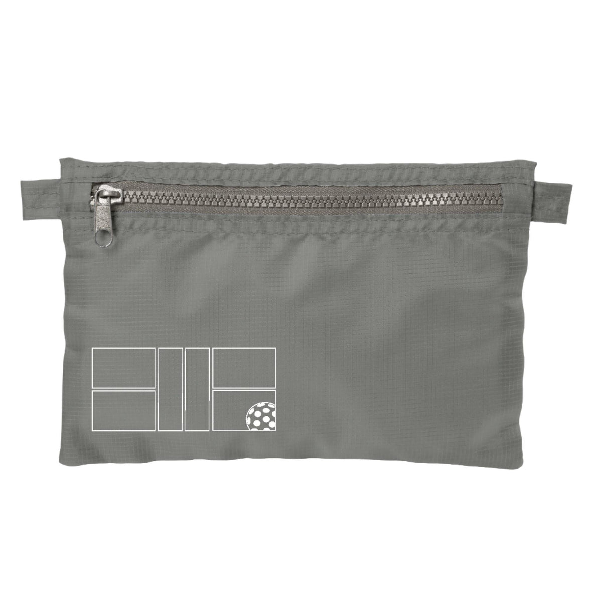 Pickleball Court (White) | Pickleball Cosmetic Stash Pouch Bag | Small Size Court Stash Bag