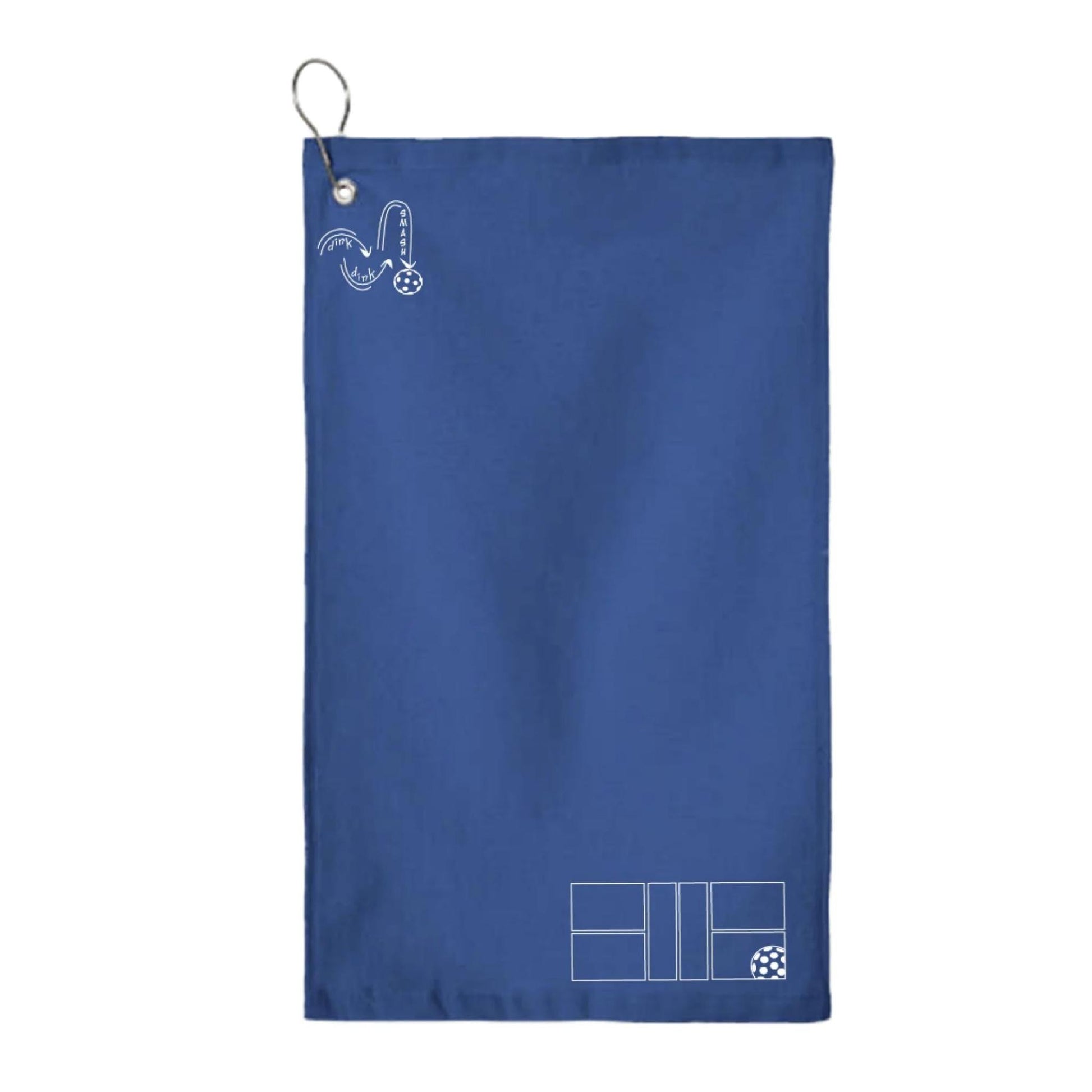 Pickleball Court (White) | Pickleball Court Towels | Grommeted 100% Cotton Terry Velour