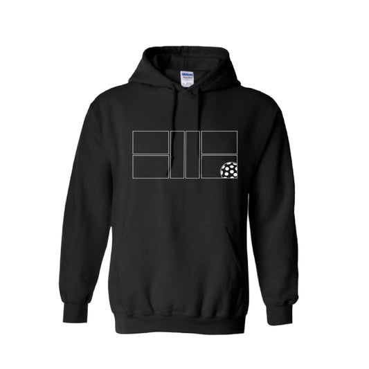 Pickleball Court (White) | Unisex Hoodie Pickleball Sweatshirt | 50% Cotton 50% Polyester