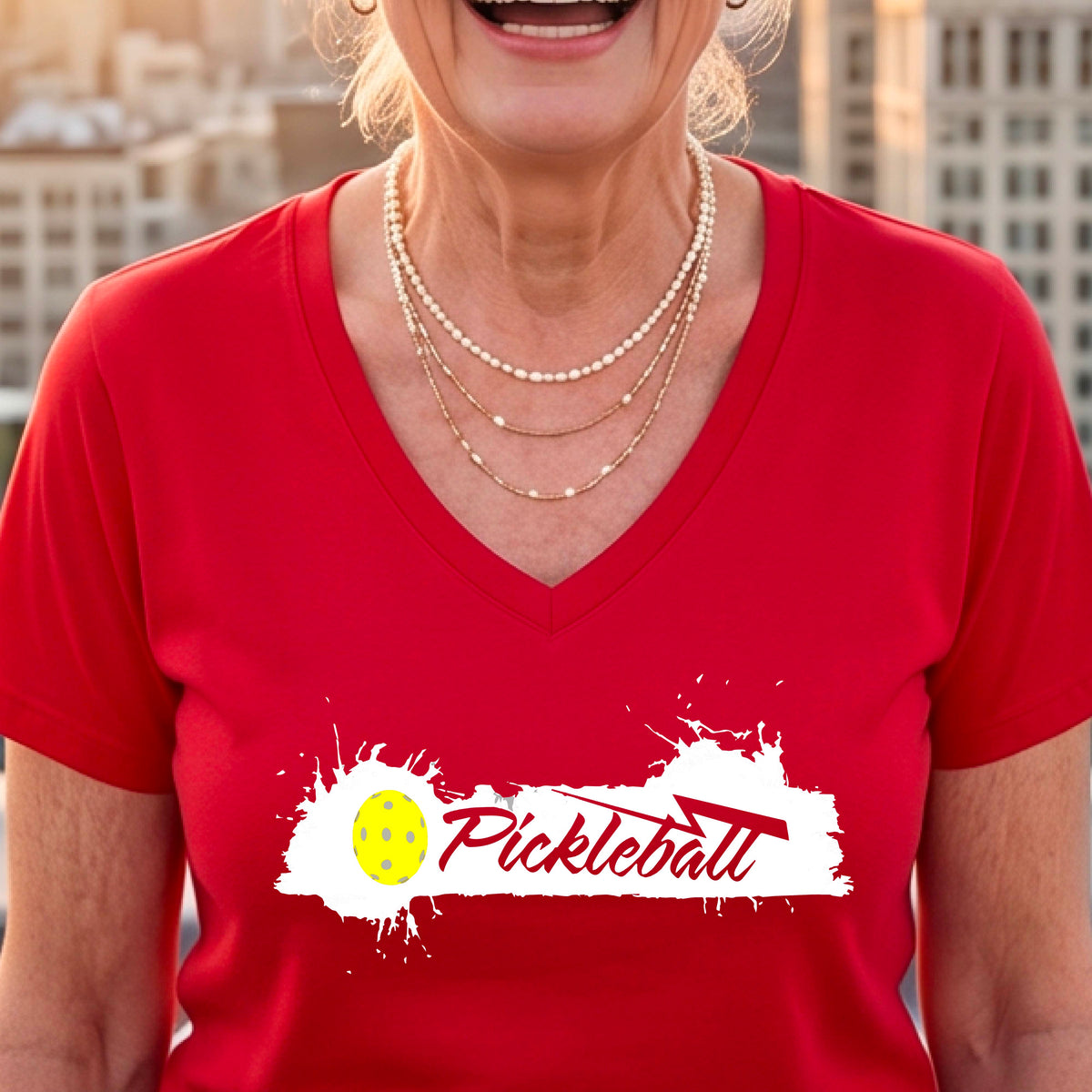 Women’s Pickleball Performance Shirt – Lightweight Athletic Top - Short-Sleeve V-Neck