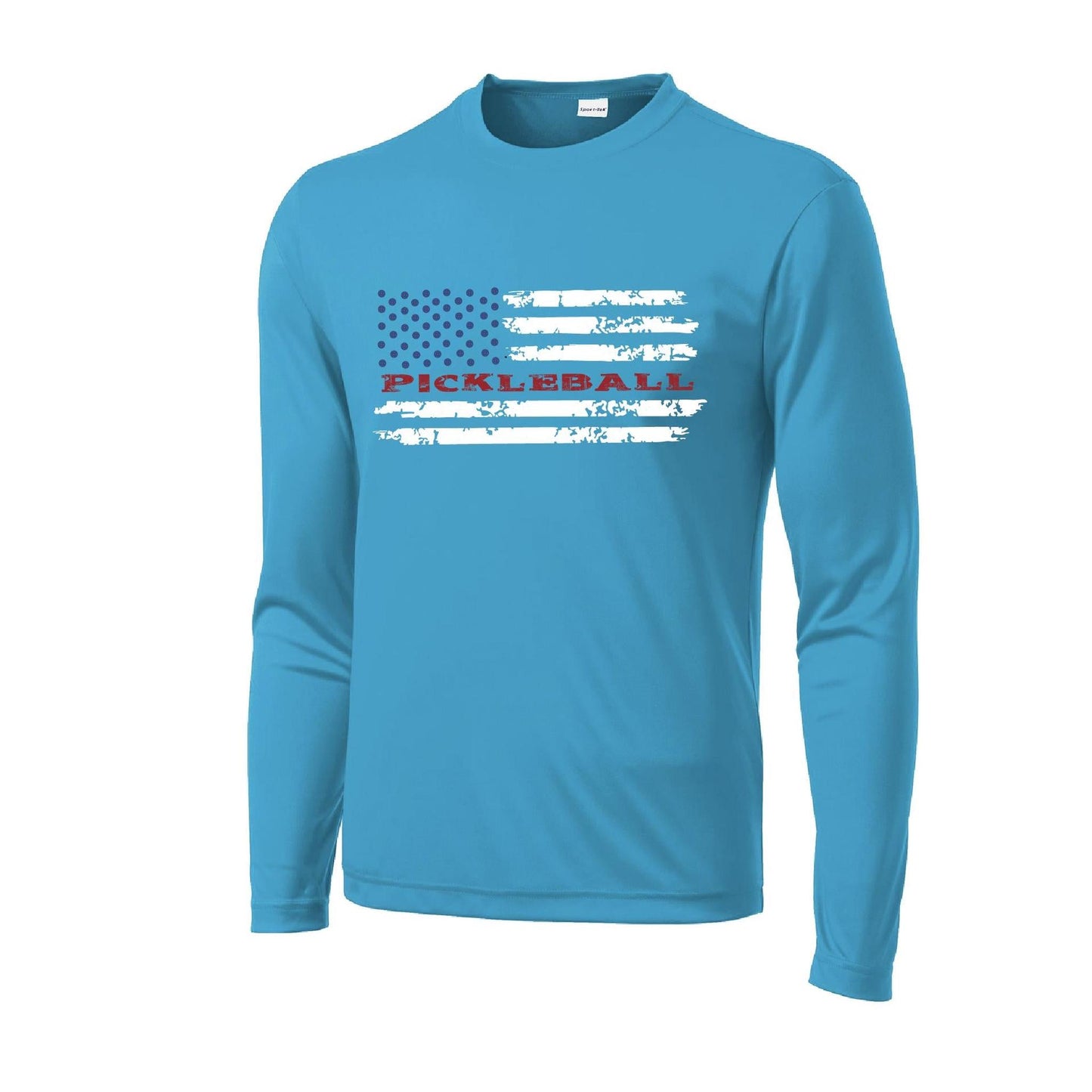 Pickleball Flag (Custom) | Men's Long Sleeve Athletic Performance T-Shirt | 100% Polyester