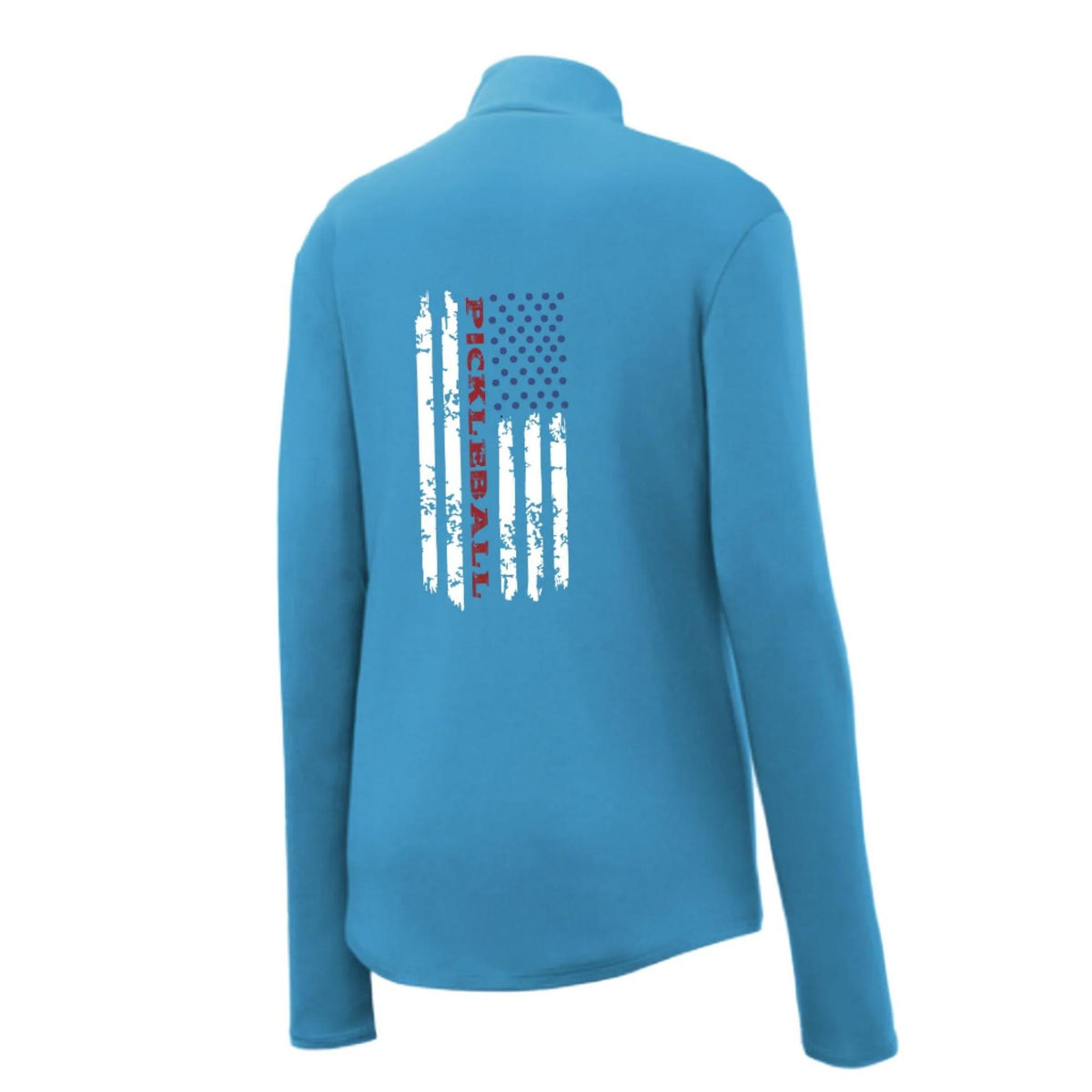 Pickleball Flag (Custom) | Women’s 1/4 Zip Pullover Athletic Performance Shirt | 100% Polyester