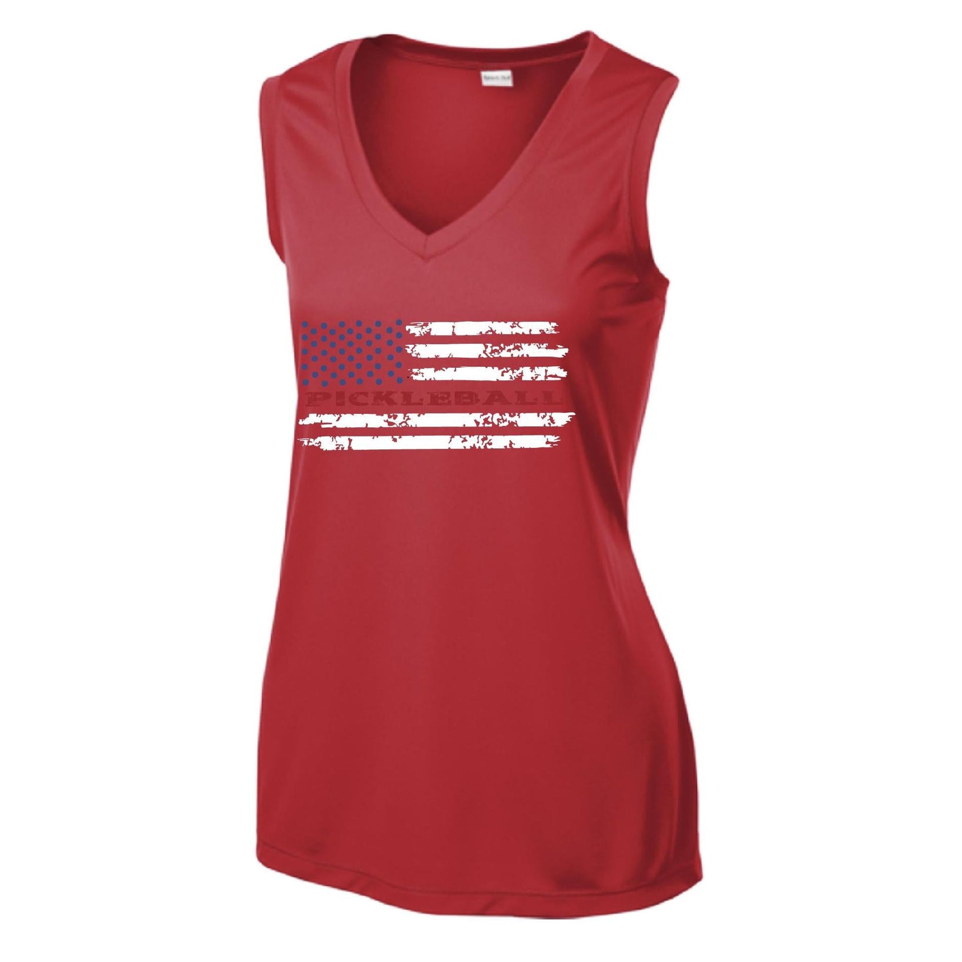Pickleball Flag (Custom) | Women’s Sleeveless Athletic Performance T-Shirt | 100% Polyester