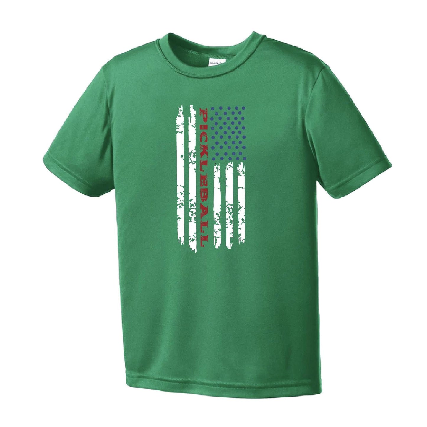 Pickleball Flag (Custom) | Youth Short Sleeve Pickleball Performance T-Shirts | 100% Polyester