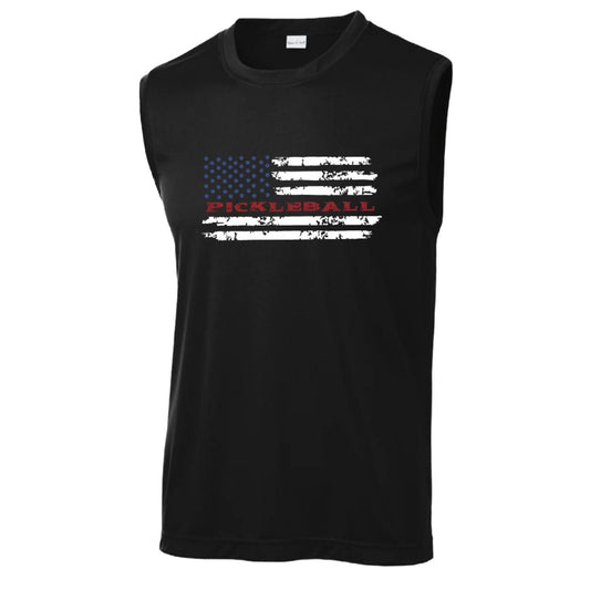 Pickleball Flag (Customizable) | Clearance Men's Sleeveless Athletic Performance T-Shirt | 100% Polyester