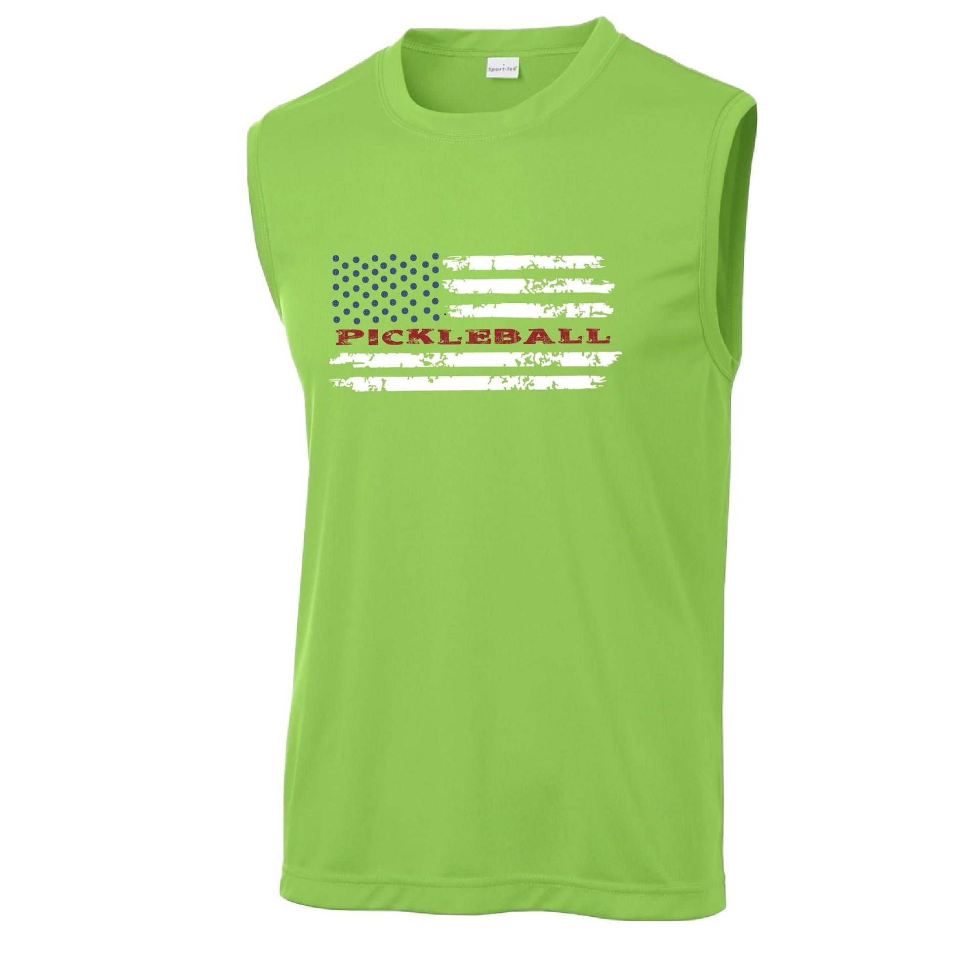 Pickleball Flag (Customizable) | Men's Sleeveless Athletic Performance T-Shirt | 100% Polyester