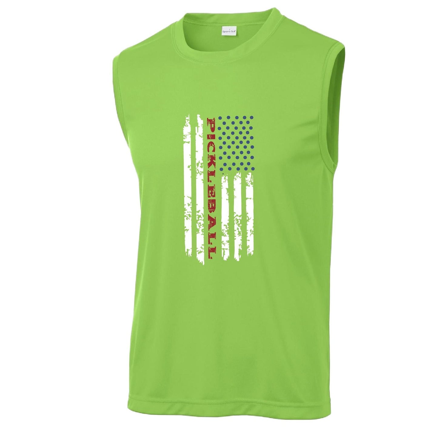 Pickleball Flag (Customizable) | Men's Sleeveless Athletic Performance T-Shirt | 100% Polyester