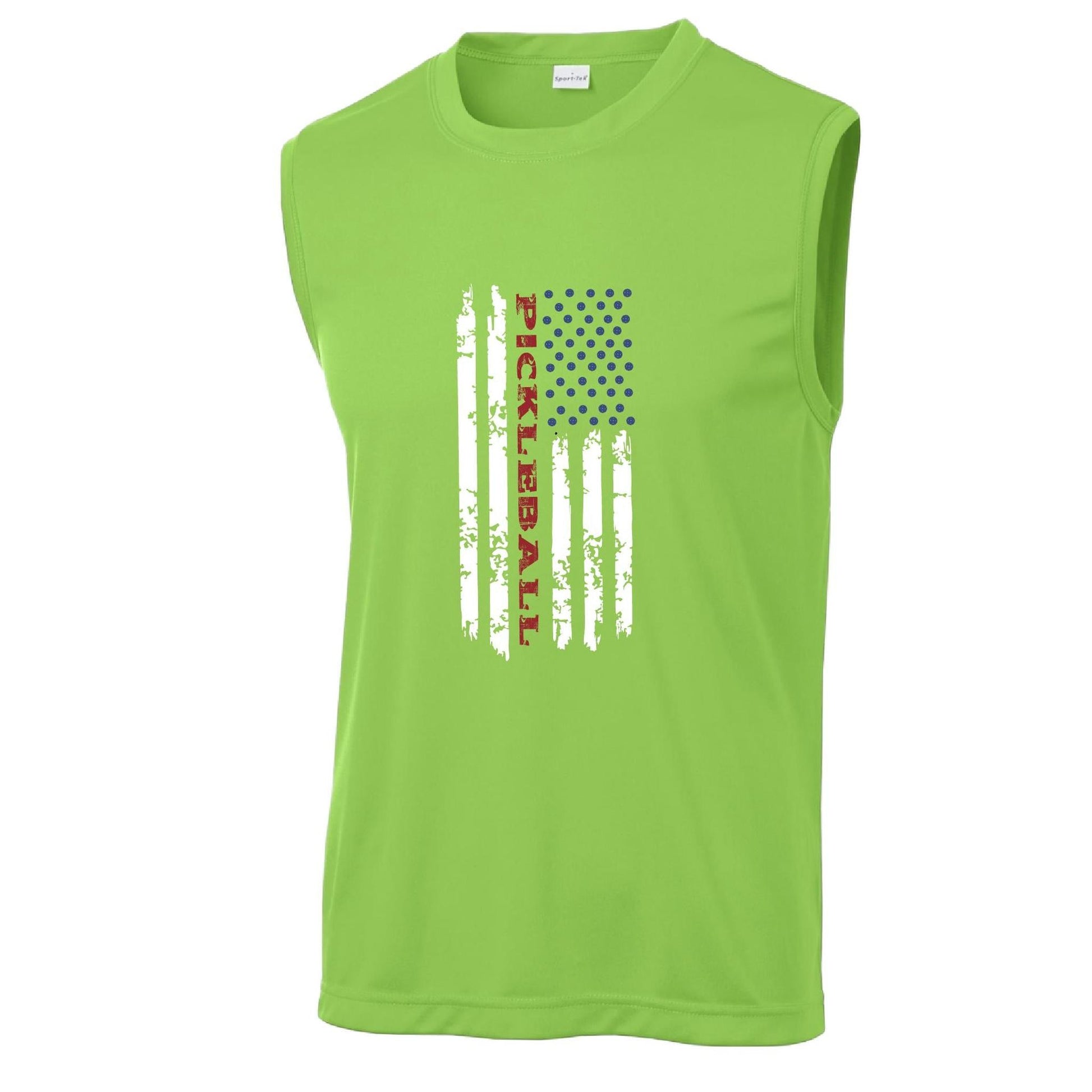 Pickleball Flag (Customizable) | Men's Sleeveless Athletic Performance T-Shirt | 100% Polyester