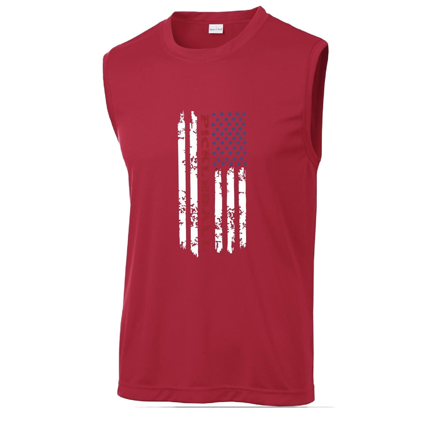 Pickleball Flag (Customizable) | Men's Sleeveless Athletic Performance T-Shirt | 100% Polyester