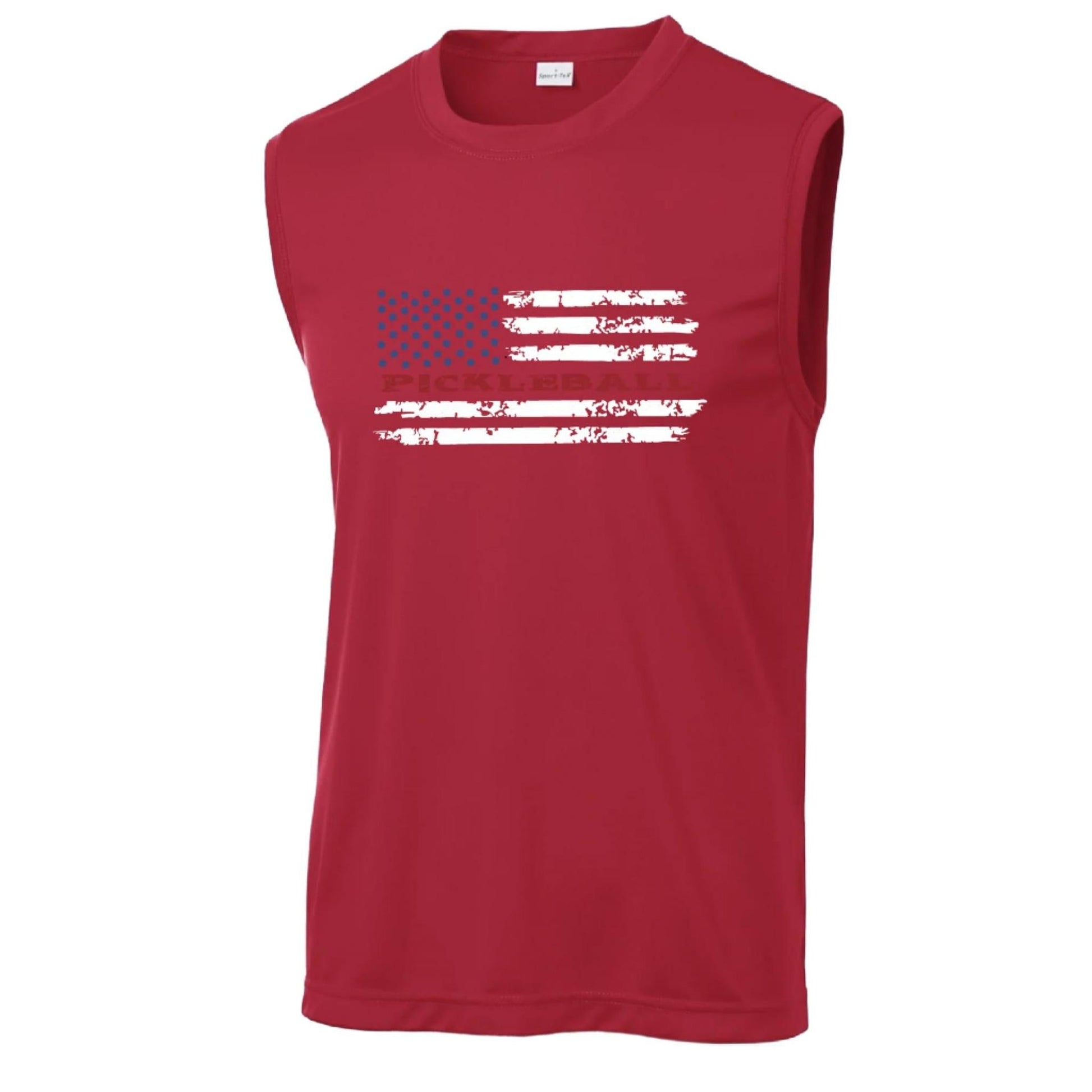 Pickleball Flag (Customizable) | Men's Sleeveless Athletic Performance T-Shirt | 100% Polyester