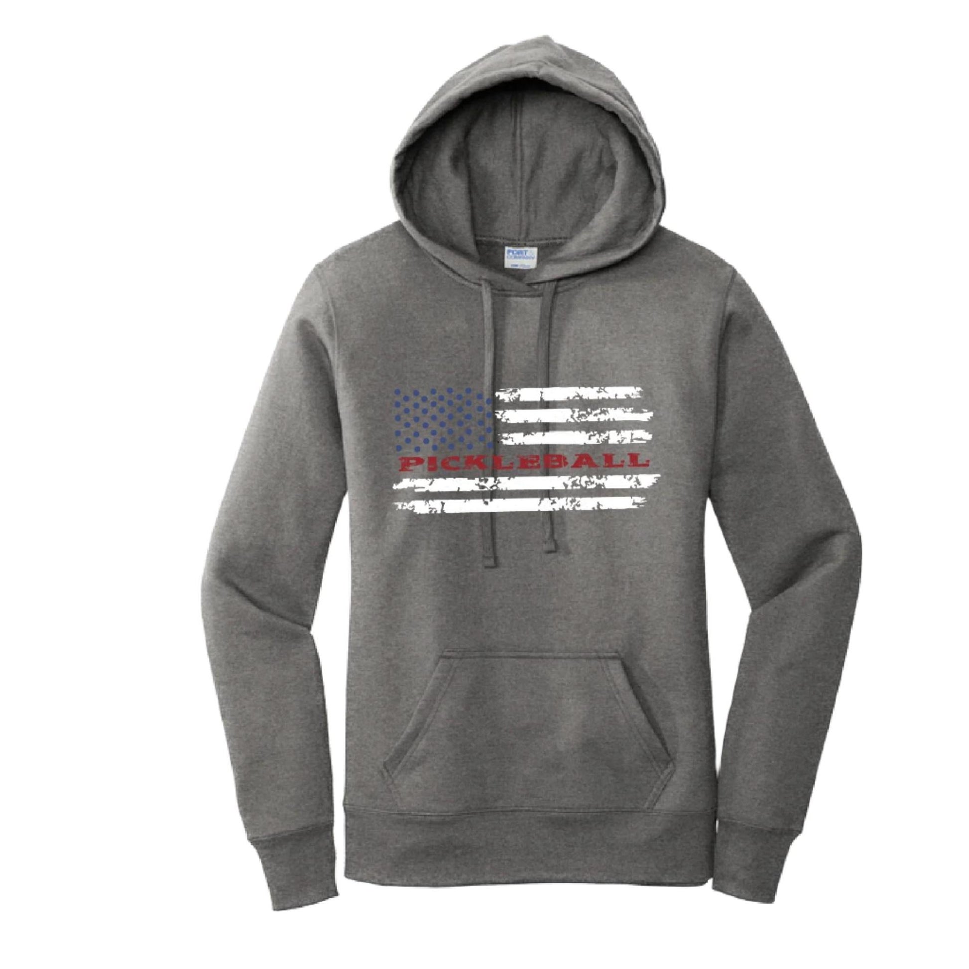 Pickleball Flag (Customizable) | Women’s Fitted Hoodie Pickleball Sweatshirt | 50% Cotton 50% Poly Fleece