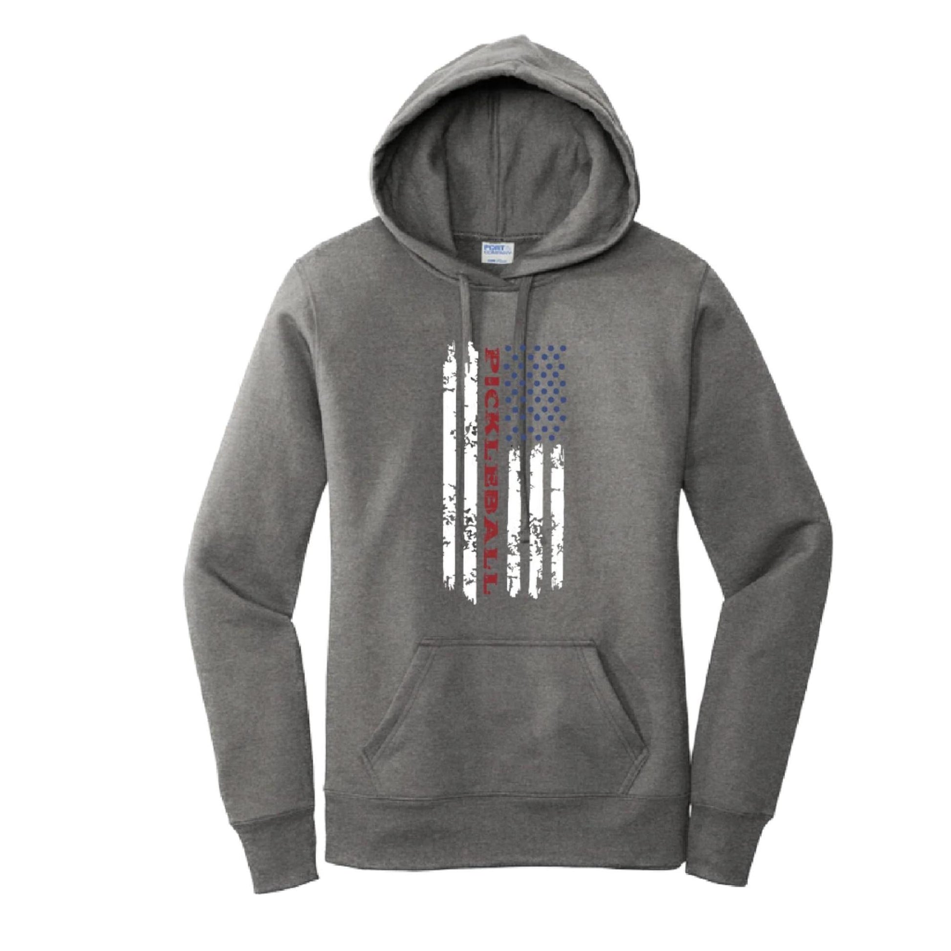 Pickleball Flag (Customizable) | Women’s Fitted Hoodie Pickleball Sweatshirt | 50% Cotton 50% Poly Fleece