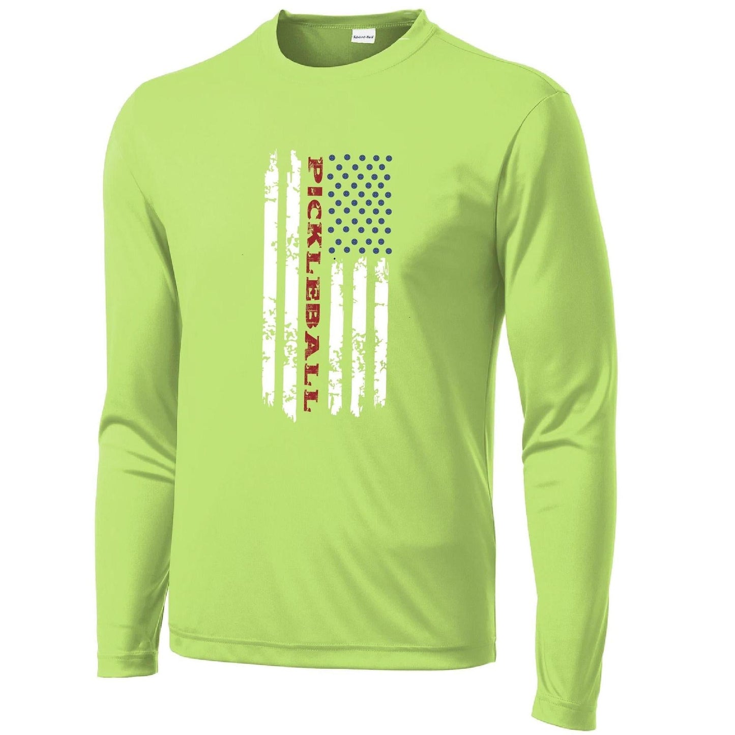 Pickleball Flag (Horizontal) | Clearance Men's Long Sleeve Athletic Performance T-Shirt | 100% Polyester