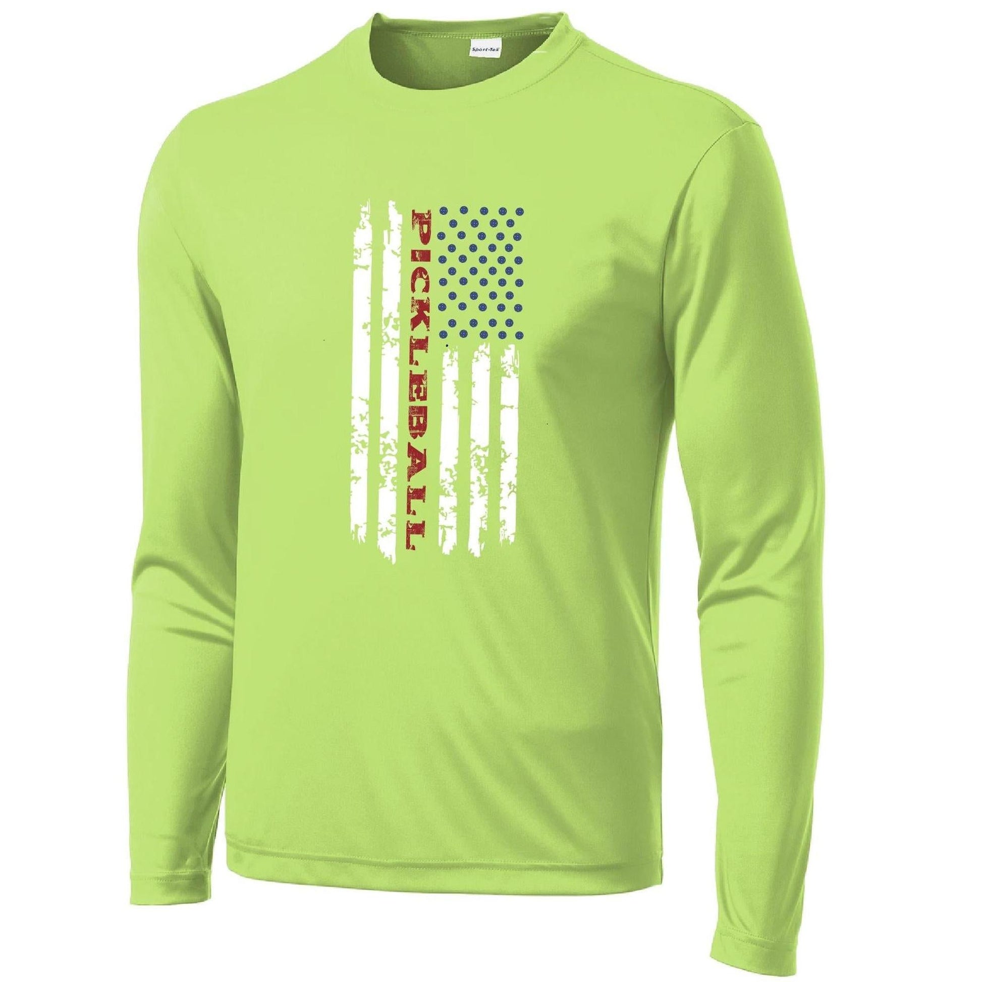 Pickleball Flag (Horizontal) | Clearance Men's Long Sleeve Athletic Performance T-Shirt | 100% Polyester
