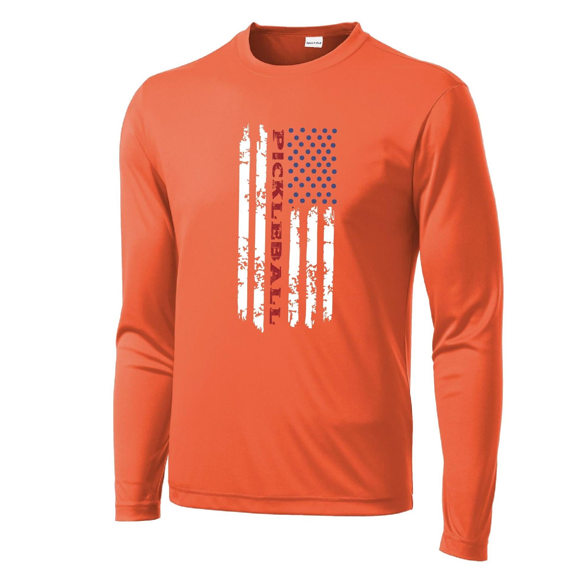 Pickleball Flag (Horizontal) | Clearance Men's Long Sleeve Athletic Performance T-Shirt | 100% Polyester