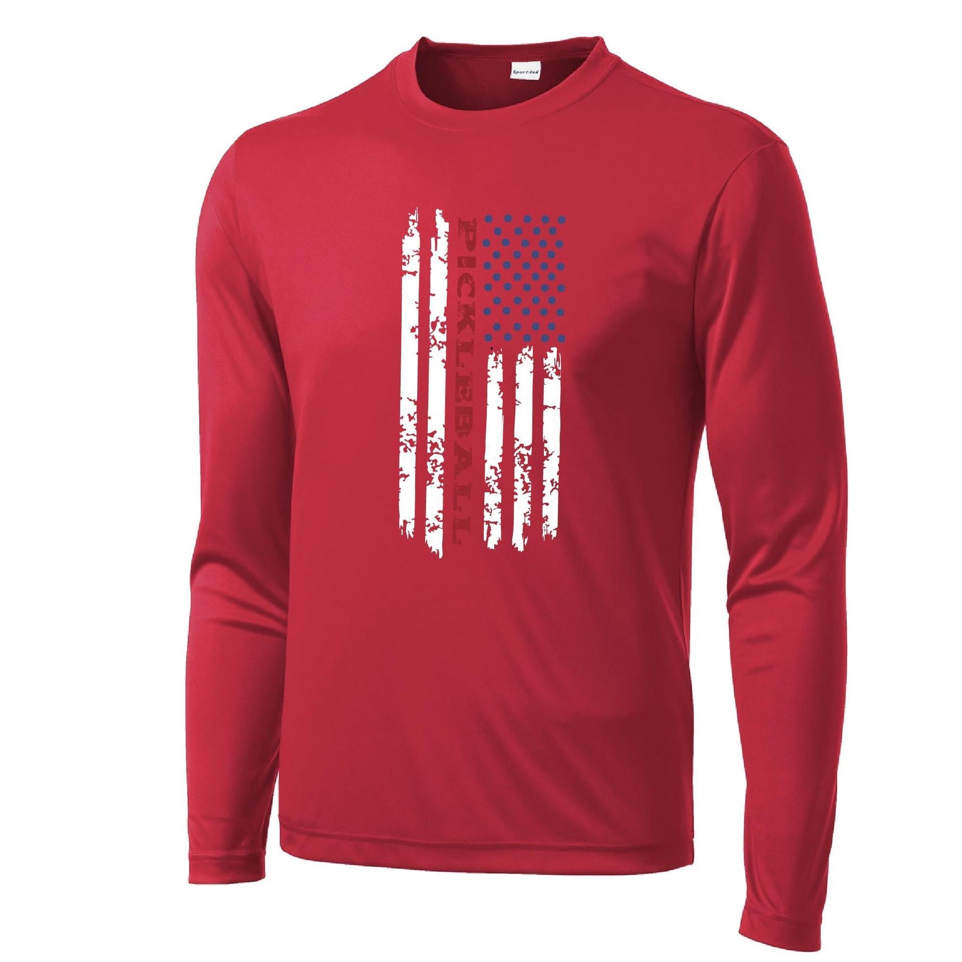 Pickleball Flag (Horizontal) | Clearance Men's Long Sleeve Athletic Performance T-Shirt | 100% Polyester