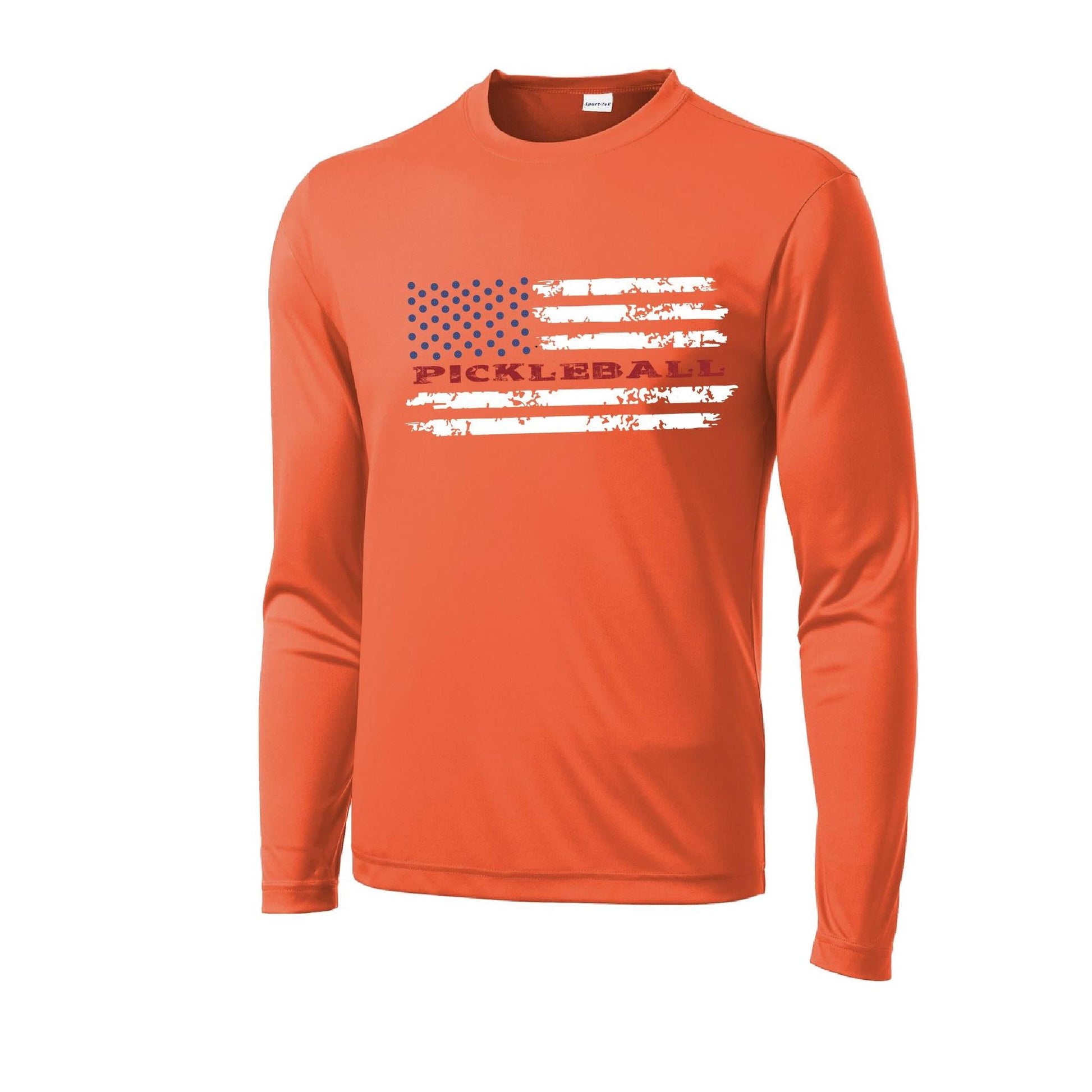 Pickleball Flag (Horizontal) | Clearance Men's Long Sleeve Athletic Performance T-Shirt | 100% Polyester