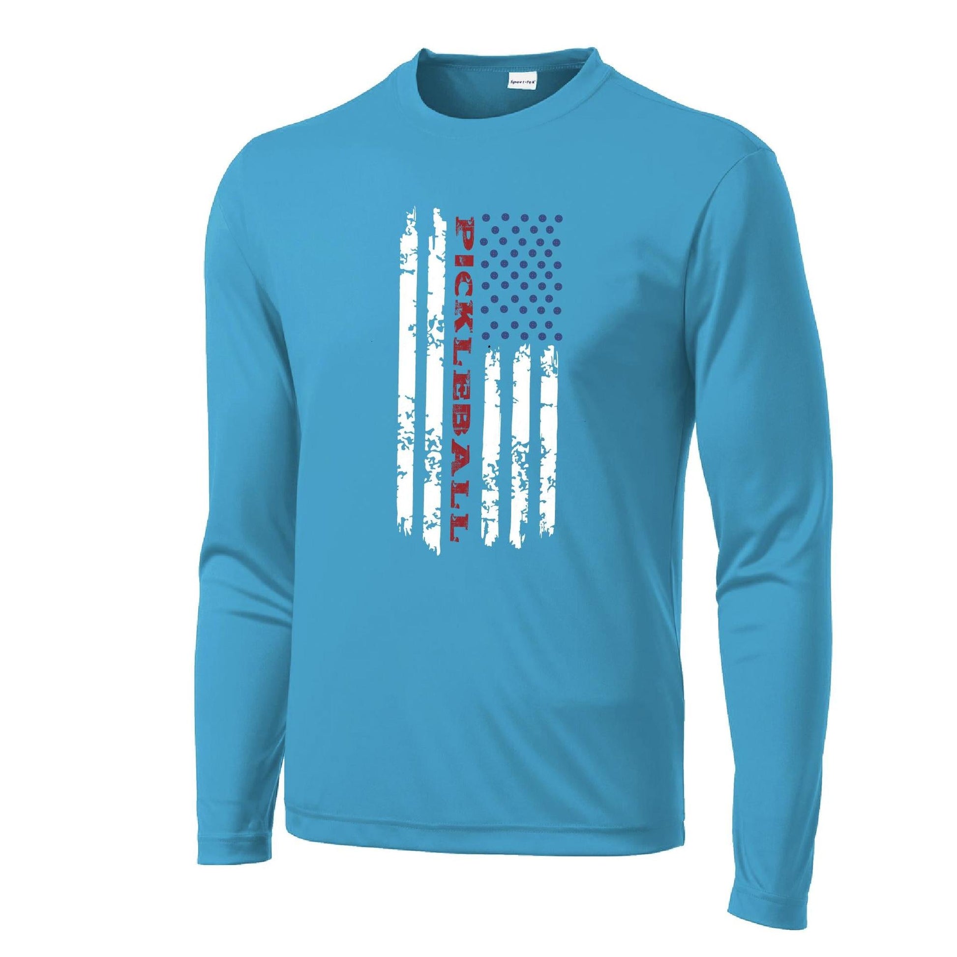 Pickleball Flag (Horizontal) | Clearance Men's Long Sleeve Athletic Performance T-Shirt | 100% Polyester