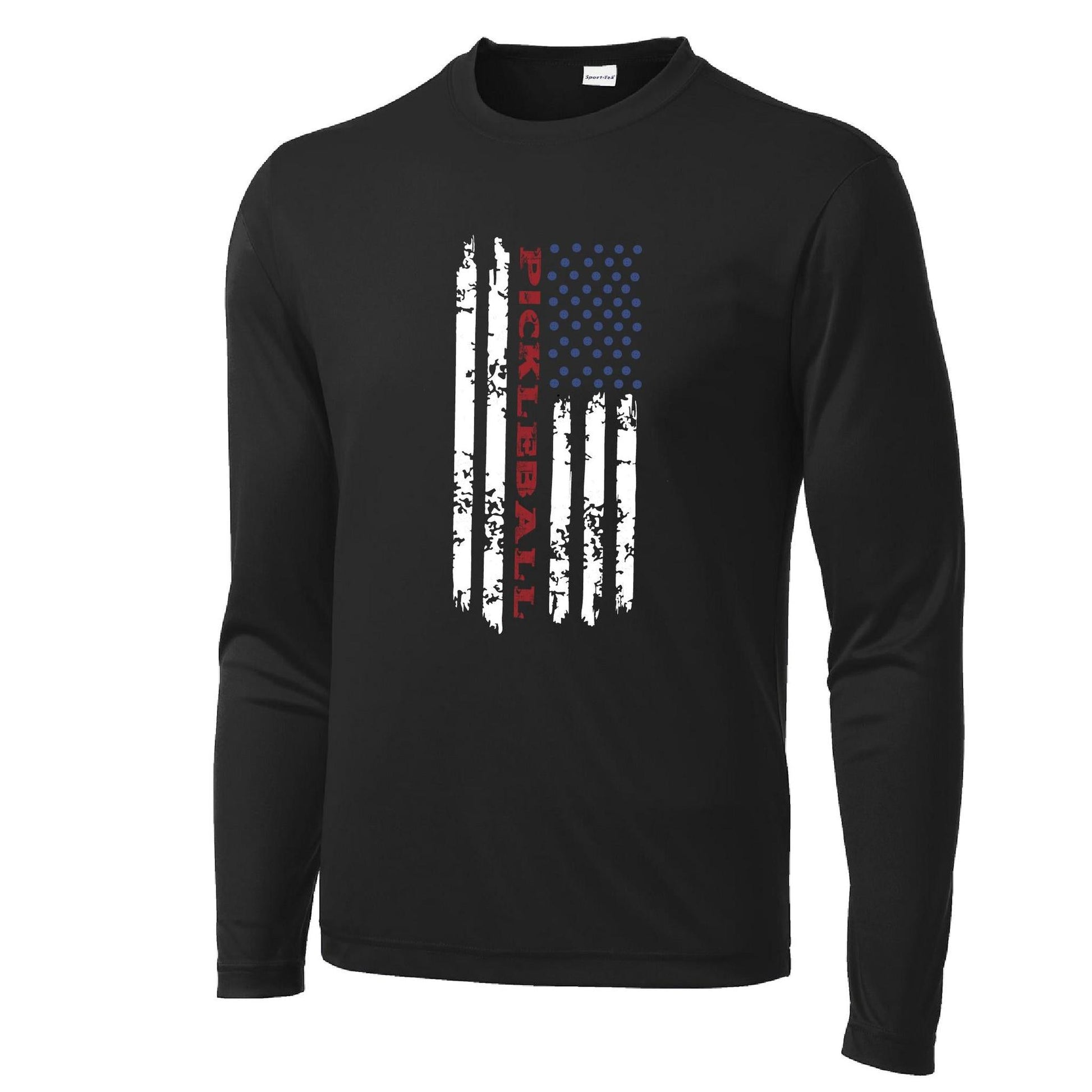 Pickleball Flag (Horizontal) | Clearance Men's Long Sleeve Athletic Performance T-Shirt | 100% Polyester