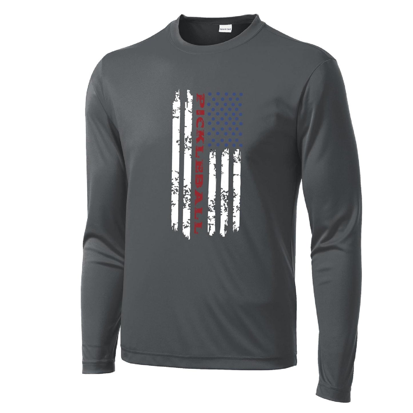 Pickleball Flag (Horizontal) | Clearance Men's Long Sleeve Athletic Performance T-Shirt | 100% Polyester