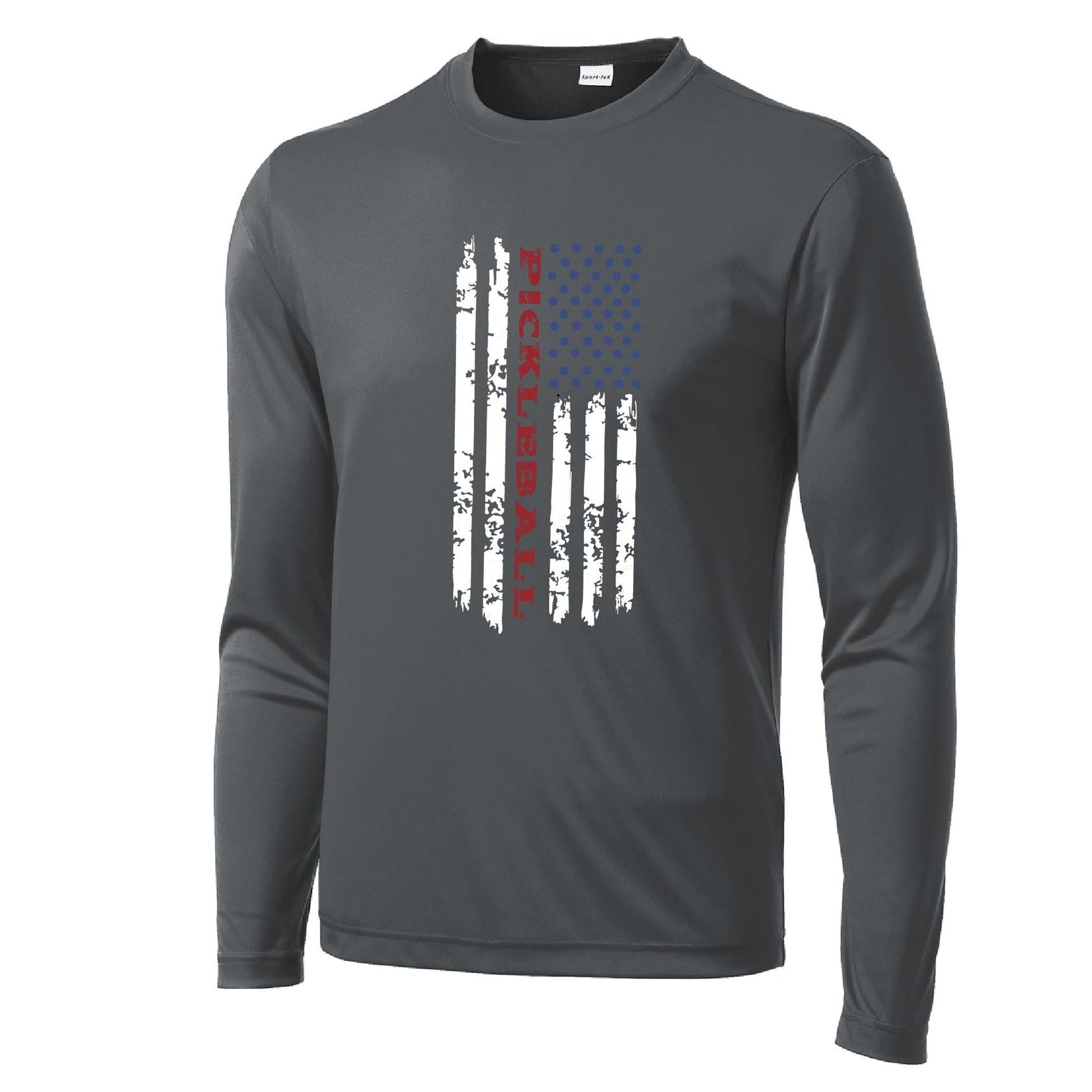 Pickleball Flag (Horizontal) | Clearance Men's Long Sleeve Athletic Performance T-Shirt | 100% Polyester